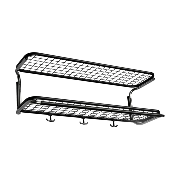 Classic 650 Hutregal - Schwarz/Chrom, 2-Ebenen, 120cm - Essem Design