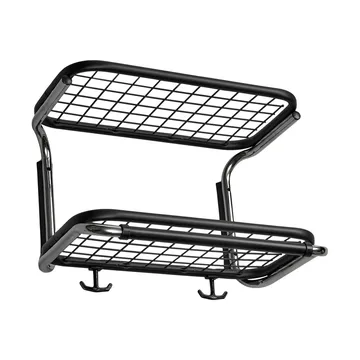 Classic 650 Hutregal - Schwarz/Chrom, 2-Ebenen, 40cm - Essem Design