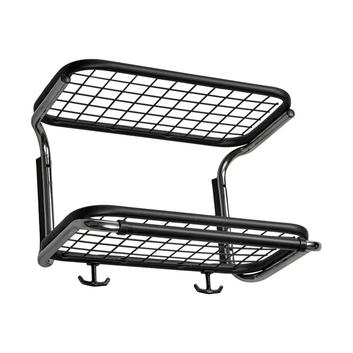Classic 650 Hutregal - Schwarz/Chrom, 2-Ebenen, 40cm - Essem Design