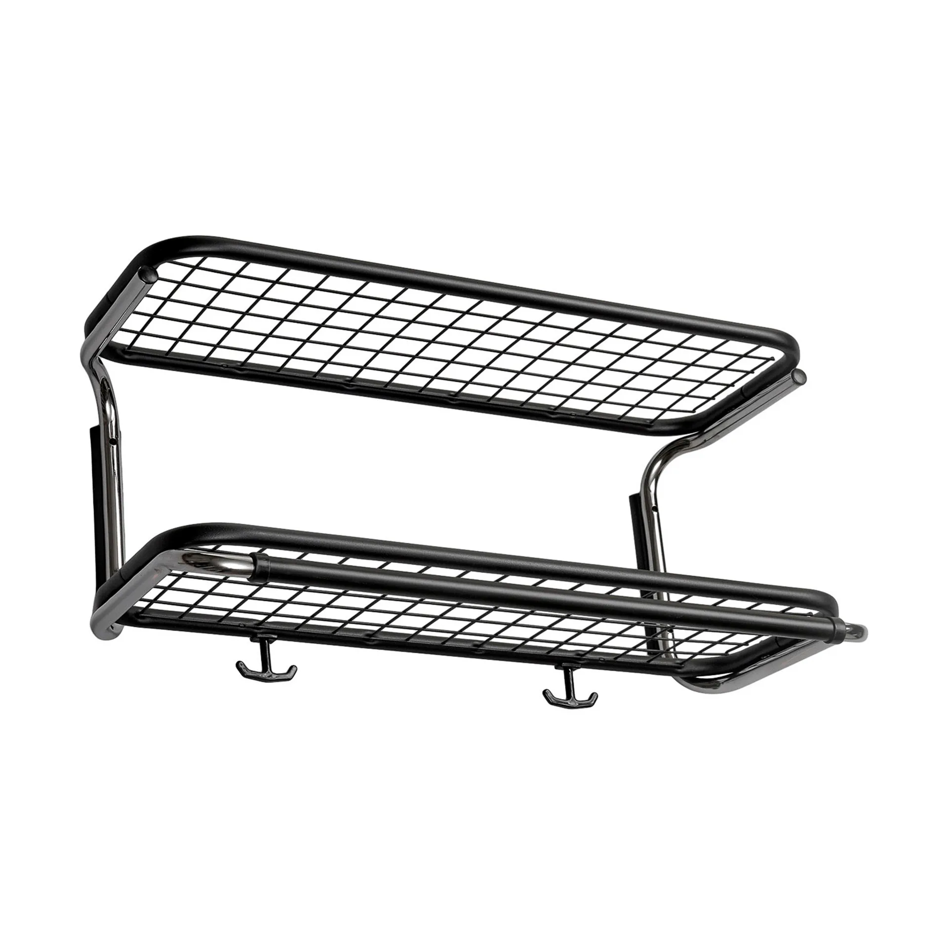 Classic 650 Hutregal, Schwarz/Chrom, 2-Ebenen, 60cm Essem Design