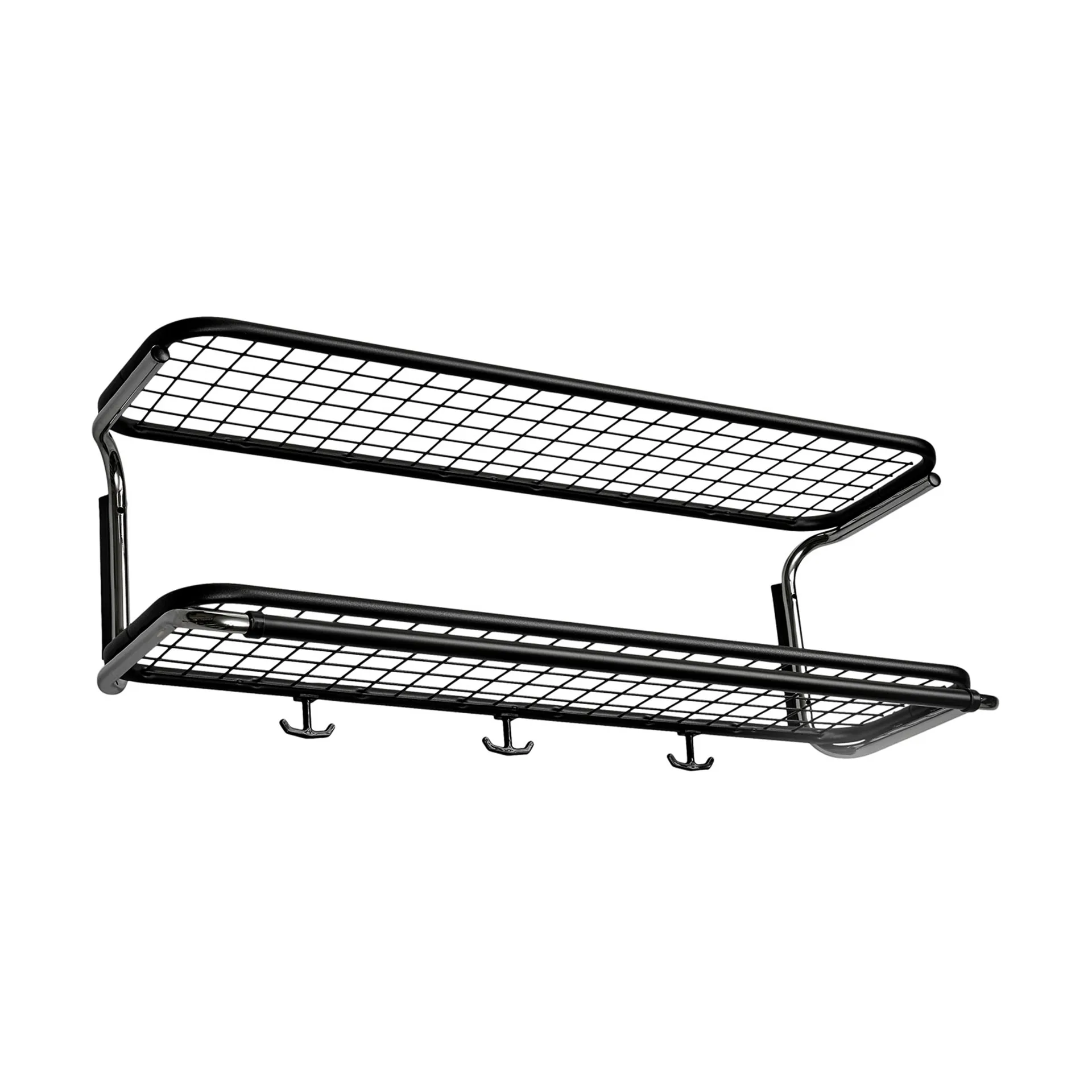 Classic 650 Hutregal, Schwarz/Chrom, 2-Ebenen, 80cm Essem Design