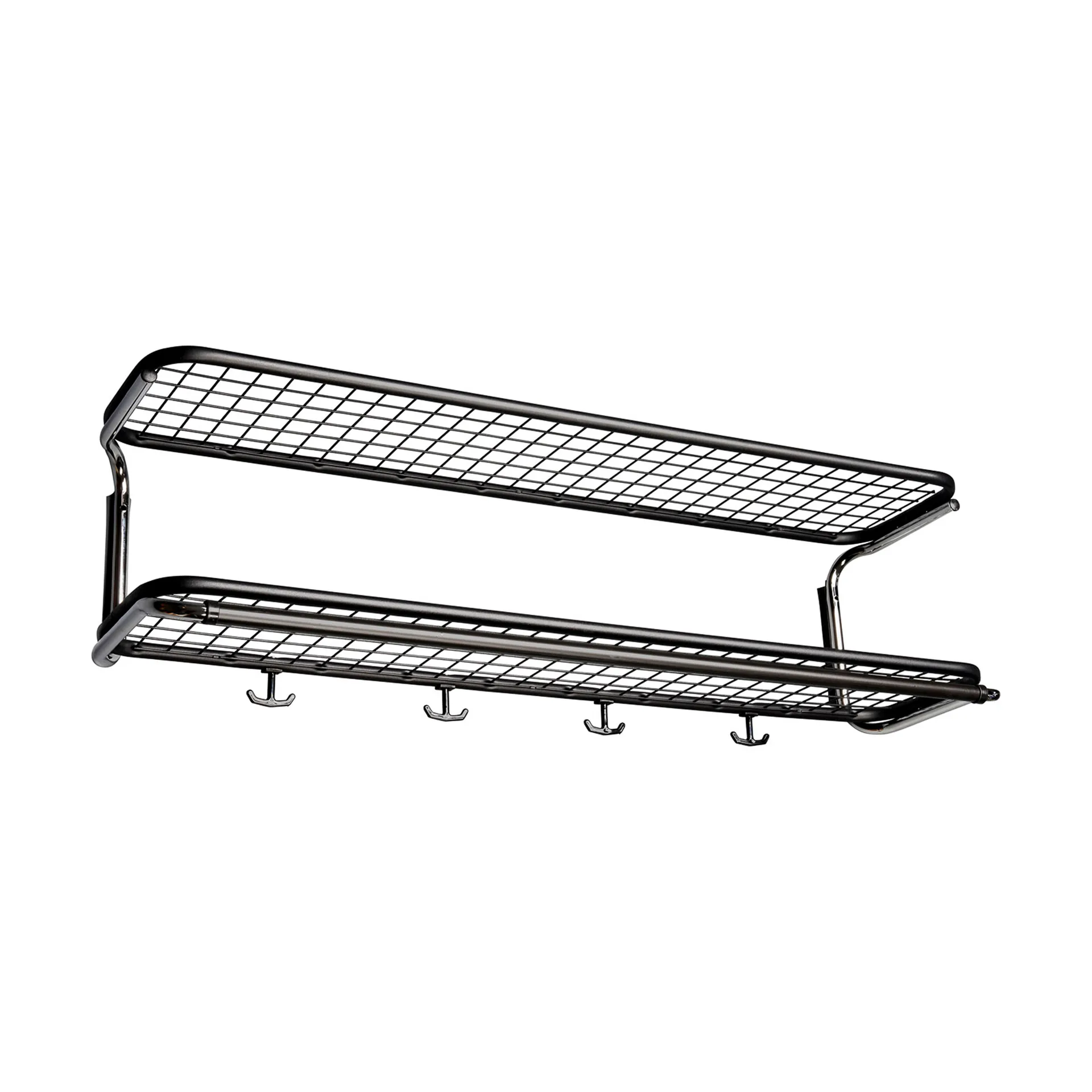 Classic 650 Hutregal, Schwarz/Chrom, 2-Ebenen, 90cm Essem Design