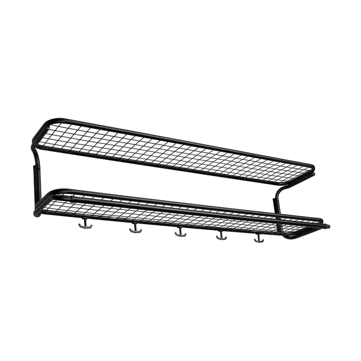 Classic 650 Hutregal - Schwarz/schwarz, 2-Ebenen, 120cm - Essem Design