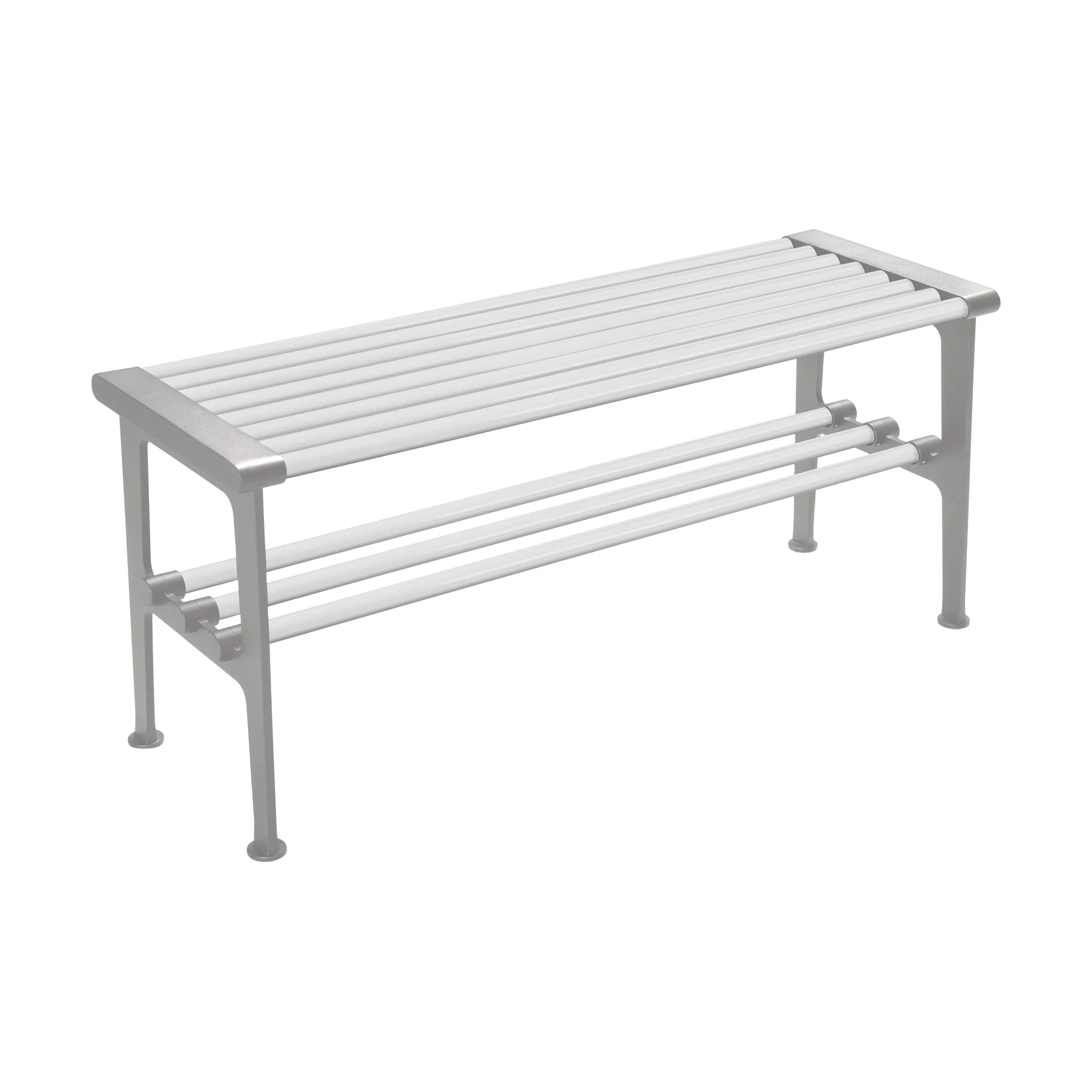 Nostalgi Bank 100 cm, Weiß-Aluminium Essem Design