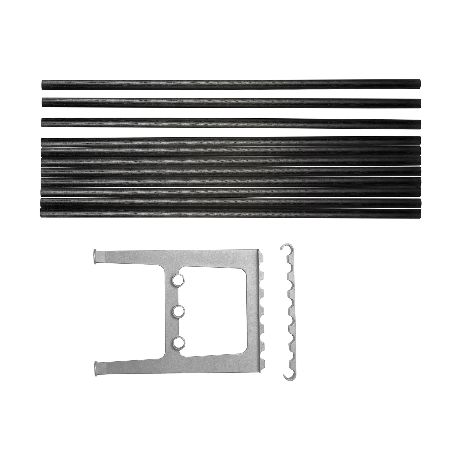 Nostalgi Erweiterung für Bank 100 cm, Schwarzgebeitzte Eiche-Aluminium Essem Design