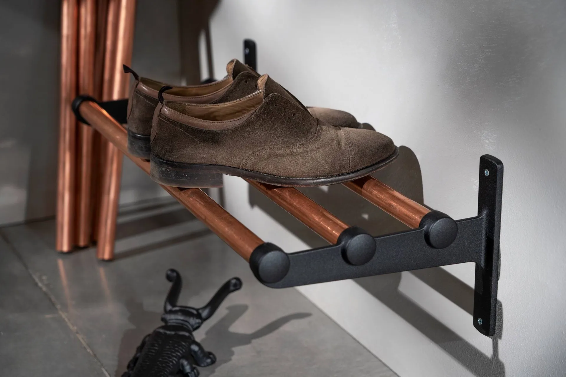 Nostalgi Hutablage, Schuhregal, Esche-Weiß, 100 cm Essem Design