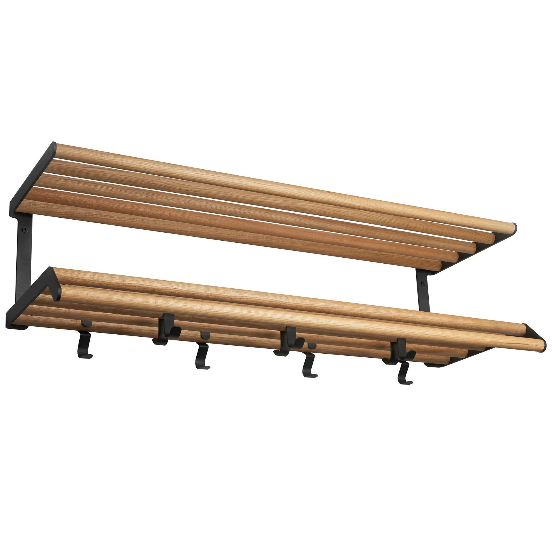 Tamburin Hutablage 100cm, Eiche-schwarz Essem Design