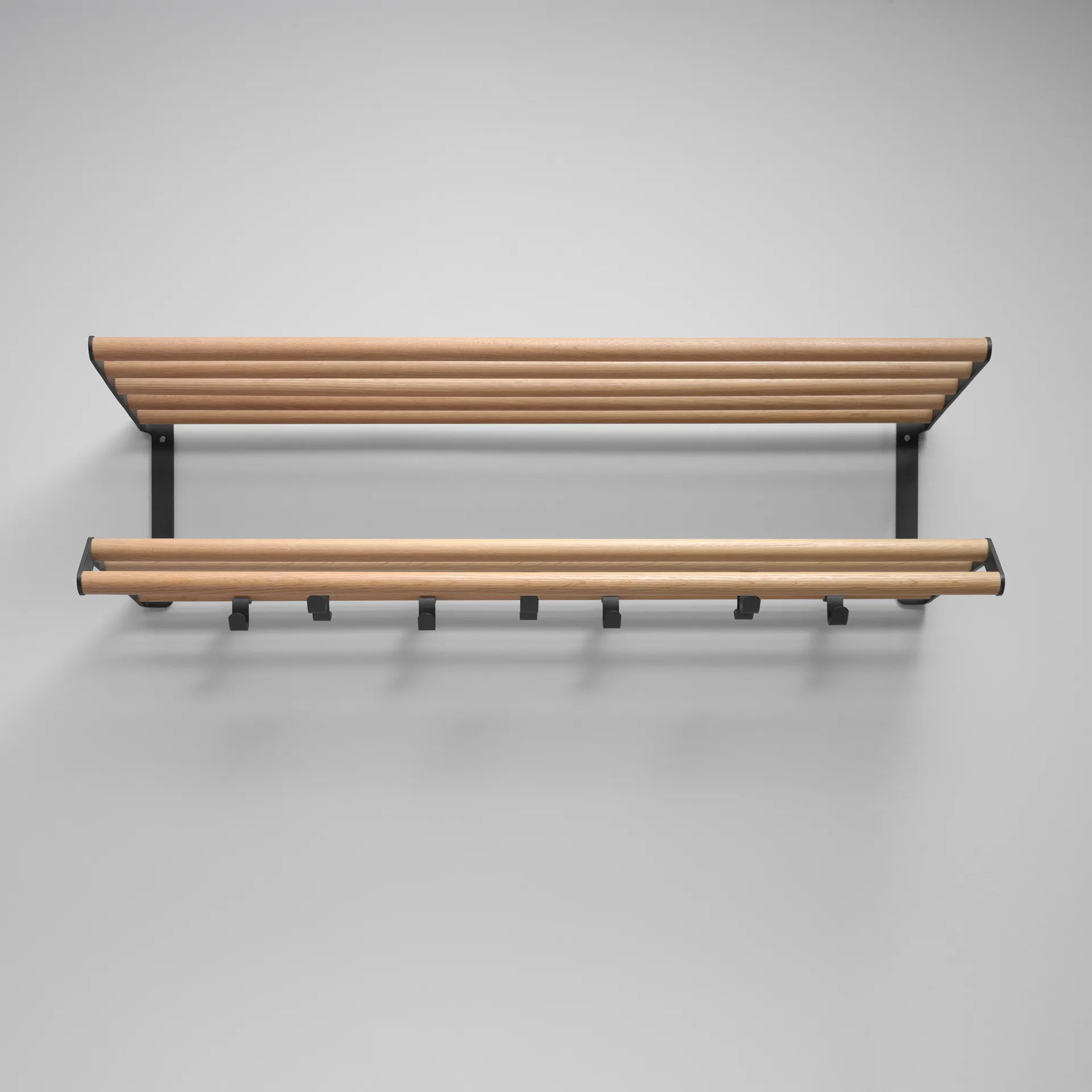 Tamburin Hutablage 100cm, Eiche-schwarz Essem Design