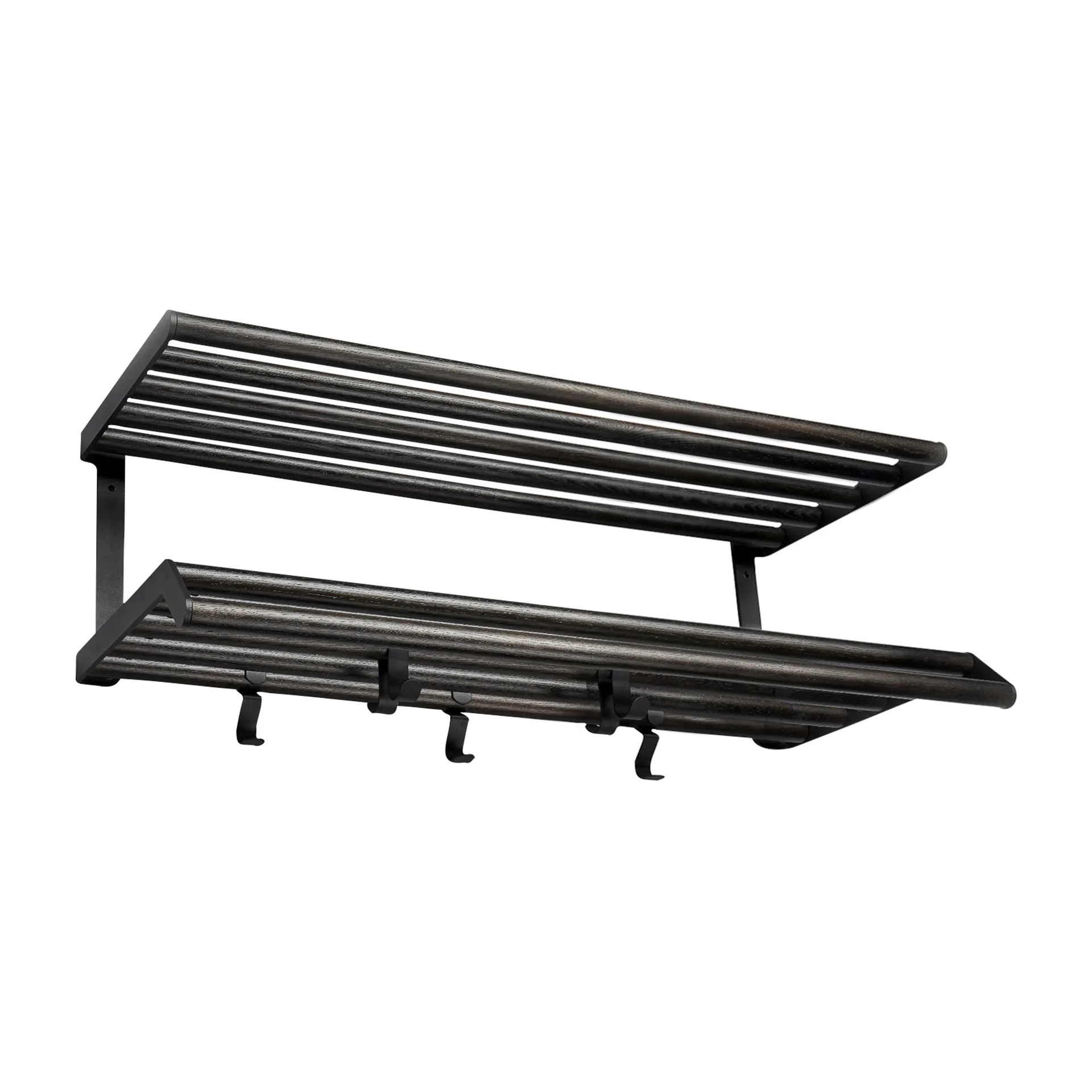 Tamburin Hutablage 60cm, Eiche schwarz gebeizt-schwarz Essem Design