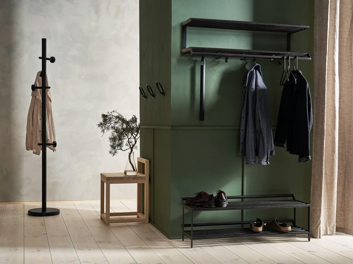 Tamburin Hutablage 60cm, Eiche schwarz gebeizt-schwarz Essem Design