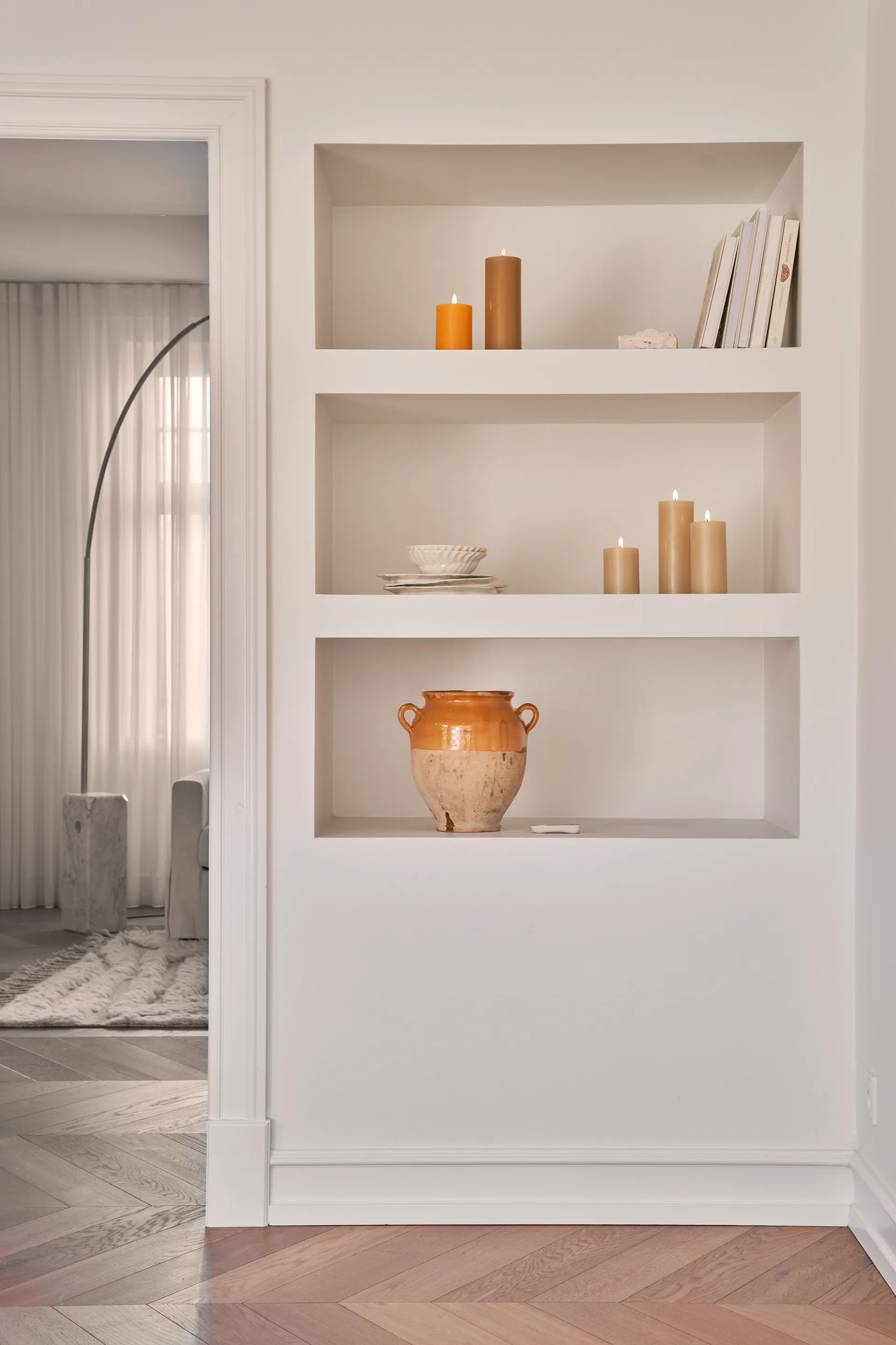 ester & erik Blockkerze LED, 14 Pale ginger, 10cm ester & erik