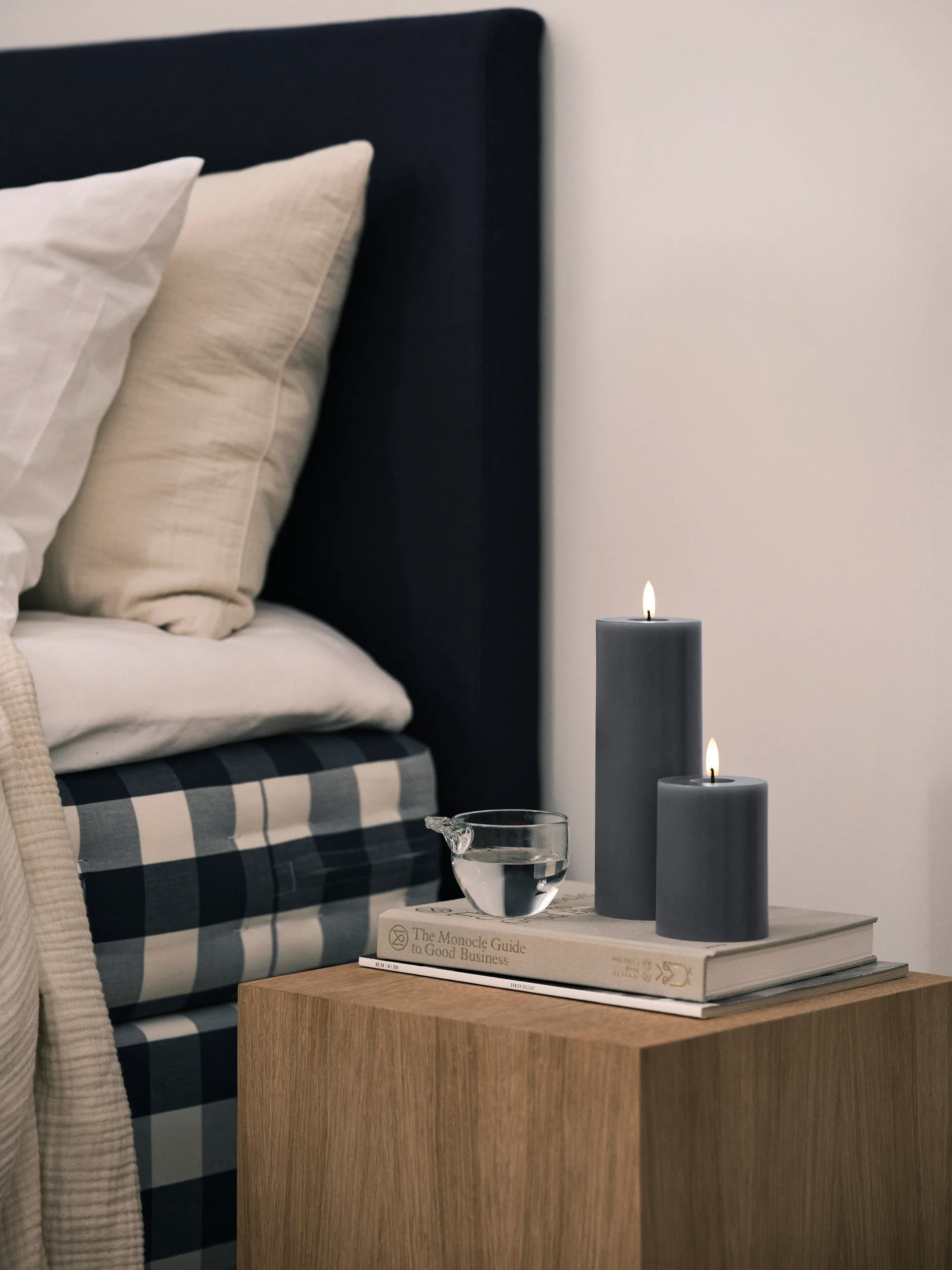 ester & erik Blockkerze LED, 74 Dark Slate, 10cm ester & erik