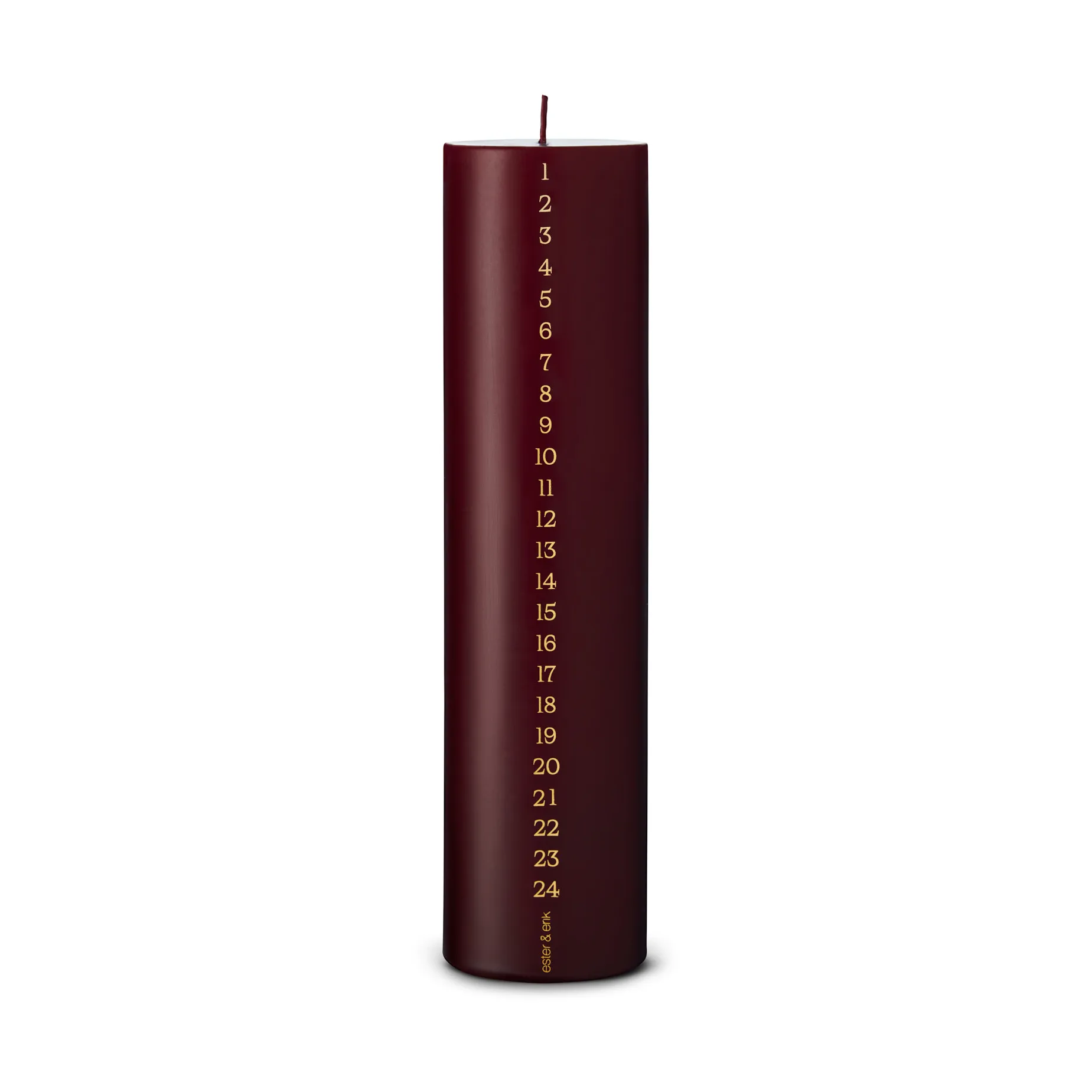 ester & erik Kalenderkerze 25cm, 44/2 deep wine ester & erik