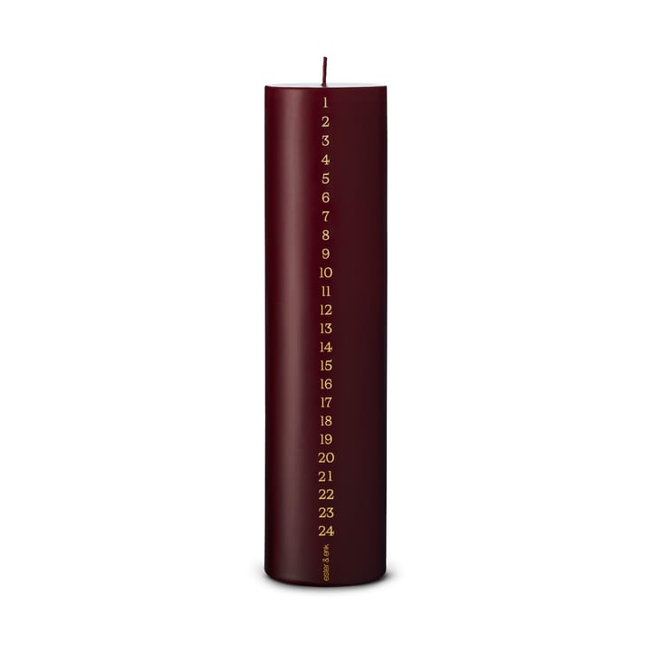 ester & erik Kalenderkerze 25cm - 44/2 deep wine - Ester & erik