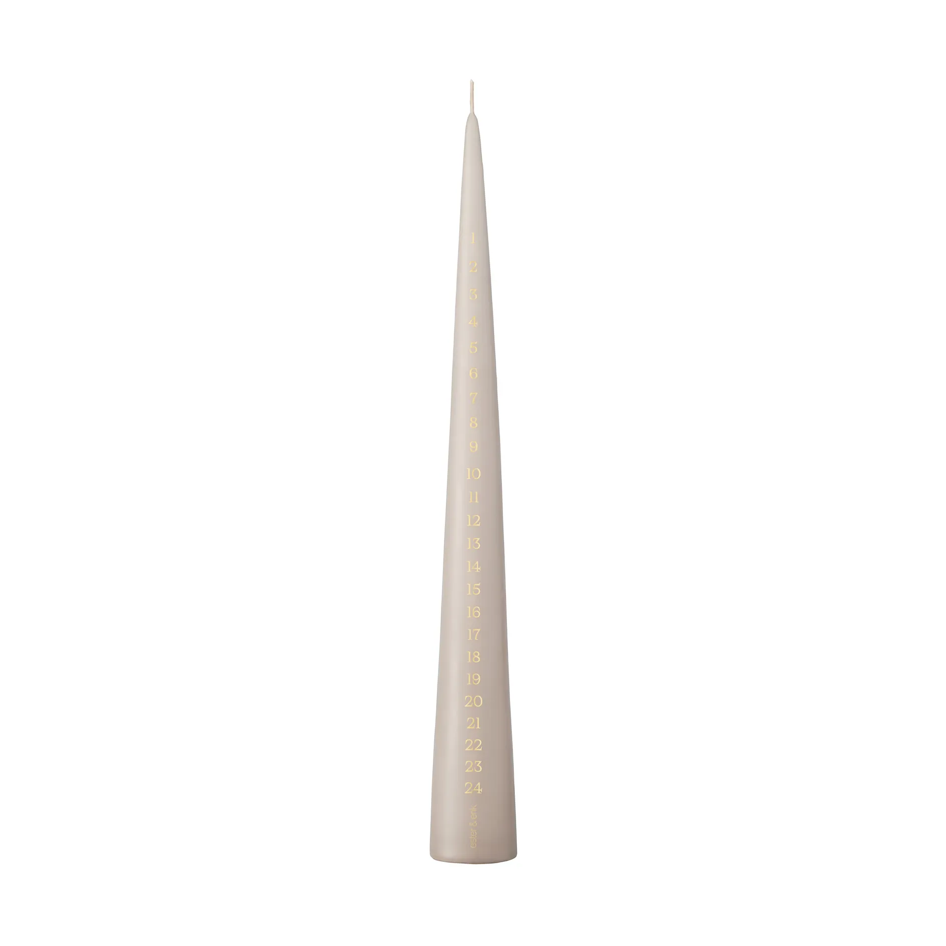 ester & erik Kalenderkerze 37cm, 22 linen grey ester & erik