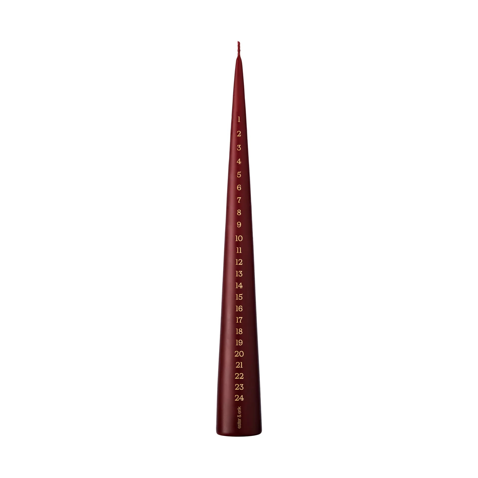 ester & erik Kalenderkerze 37cm, 44/2 deep wine ester & erik