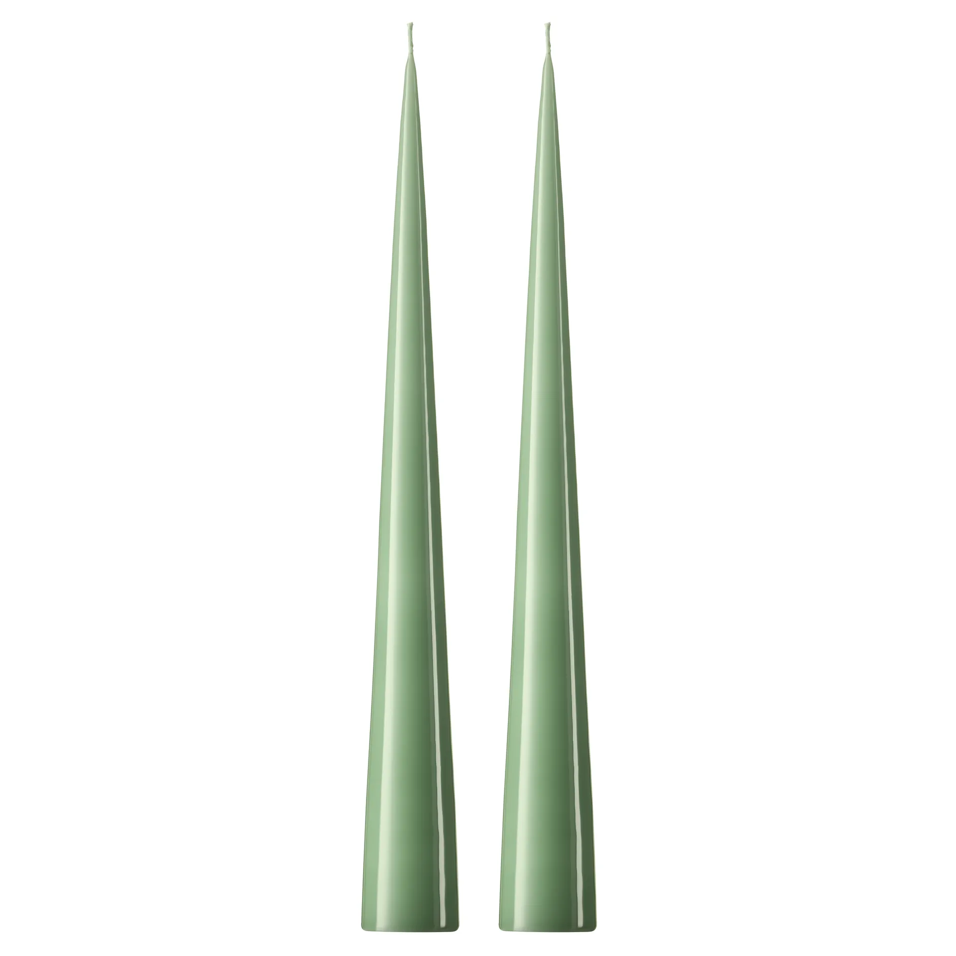 ester & erik Kegelkerze 37cm 2er Pack lackiert, Eucalyptus 66-0 ester & erik