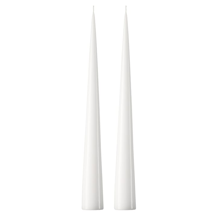 ester & erik Kegelkerze 37cm 2er Pack lackiert - Pure white 31-0 - Ester & erik