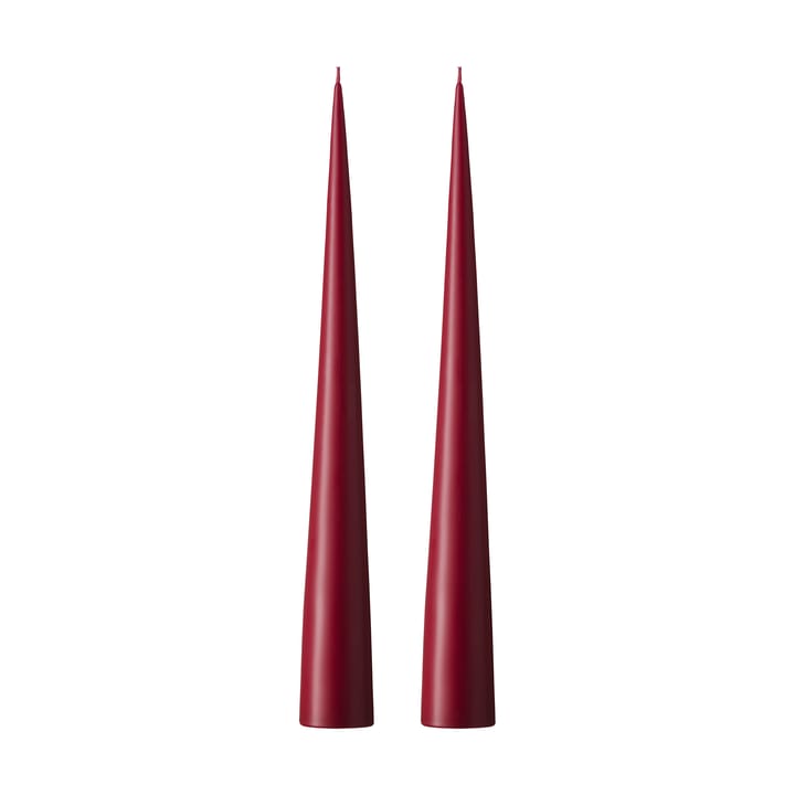 ester & erik Kegelkerze 37cm 2er Pack matt - Deep wine 44/2 - ester & erik