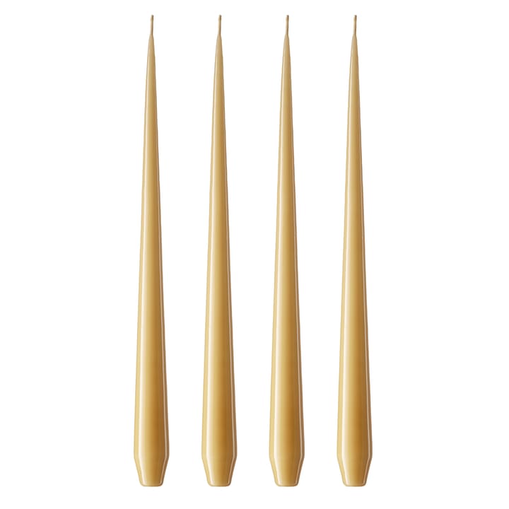 ester & erik Kerze 4er Pack lackiert - beige 14/2-0, 42 cm - Ester & erik