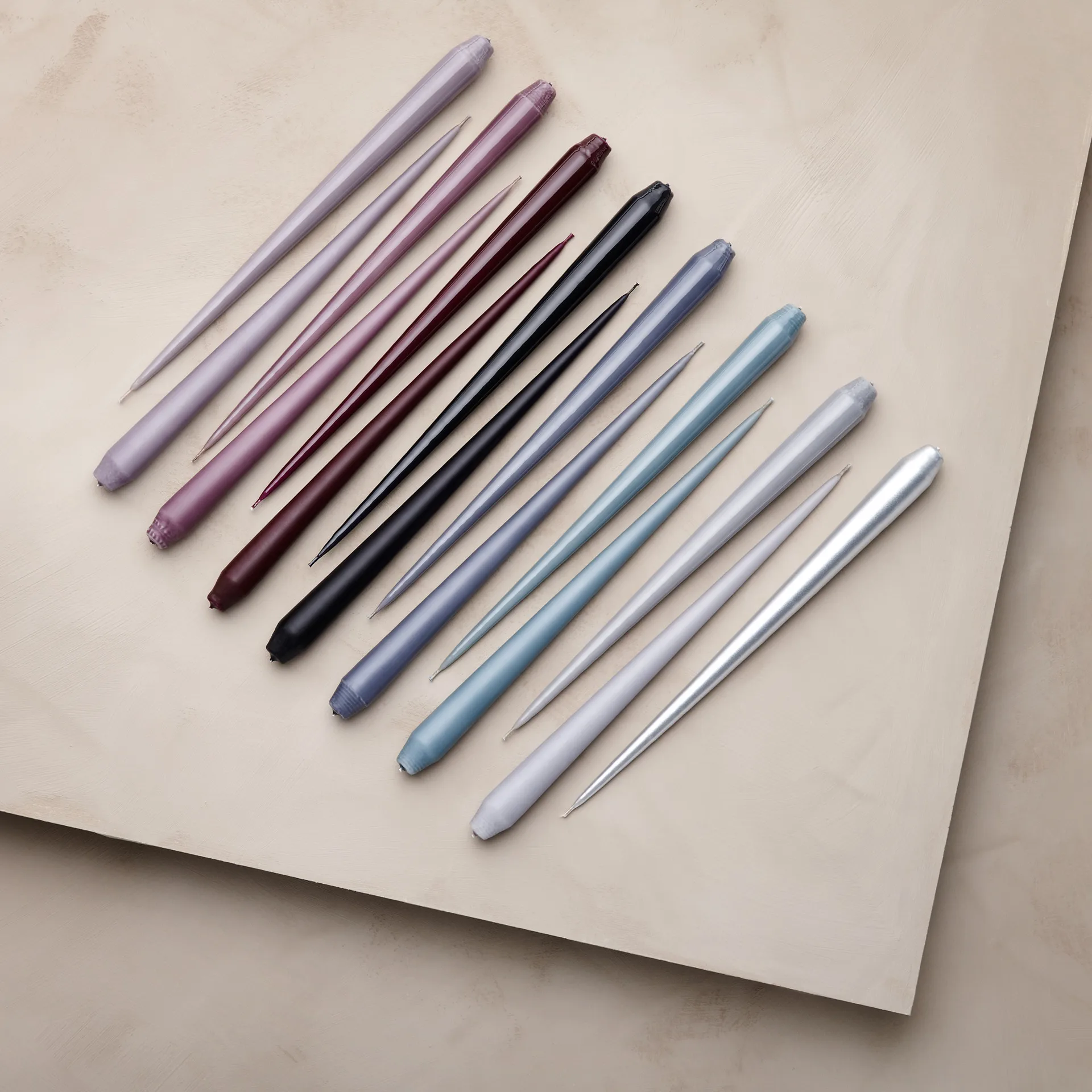 ester & erik Kerze 4er Pack lackiert, raw black, 42 cm ester & erik