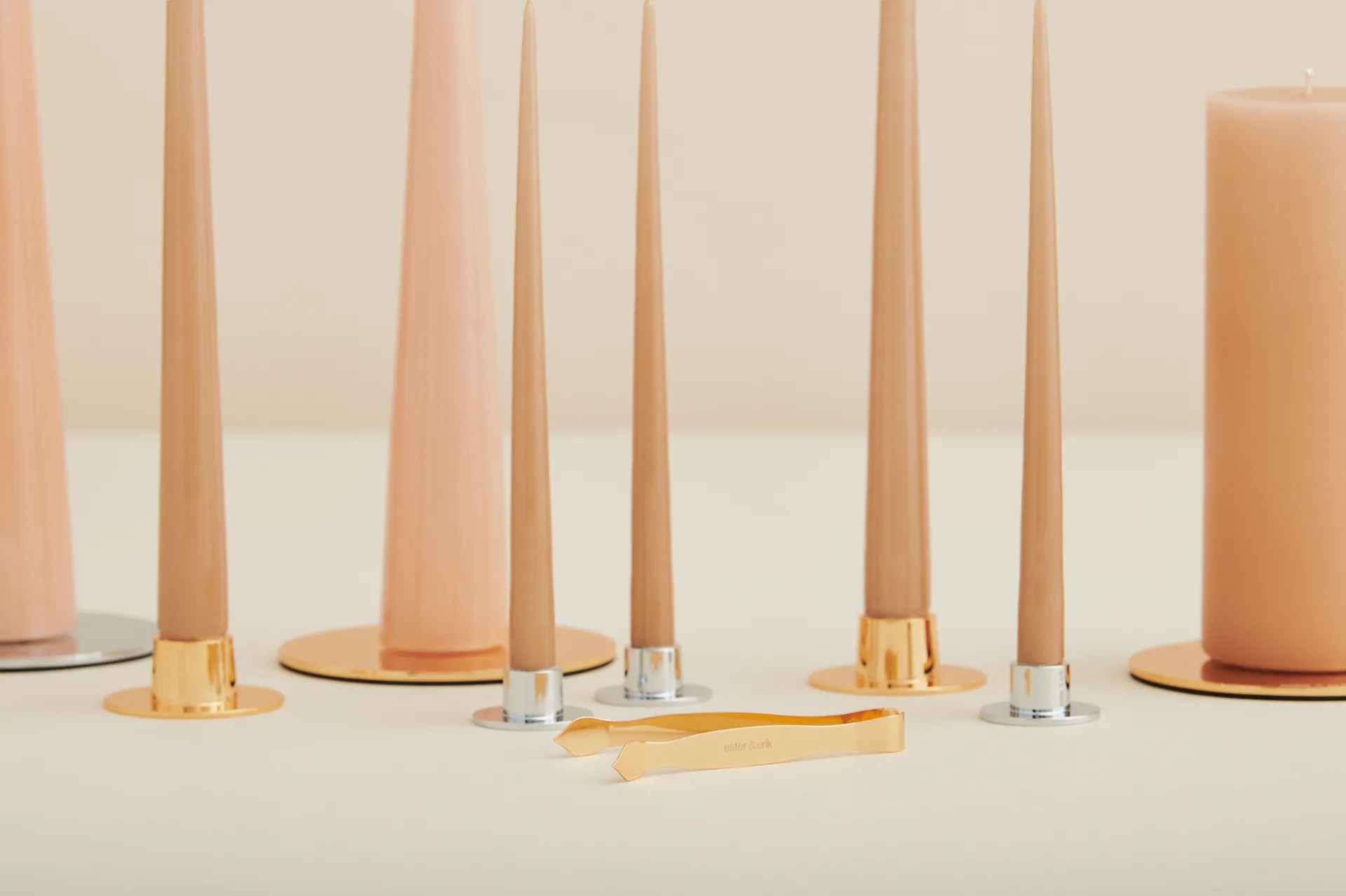 ester & erik Kerzenhalter glänzend 2er Pack, Gold ester & erik