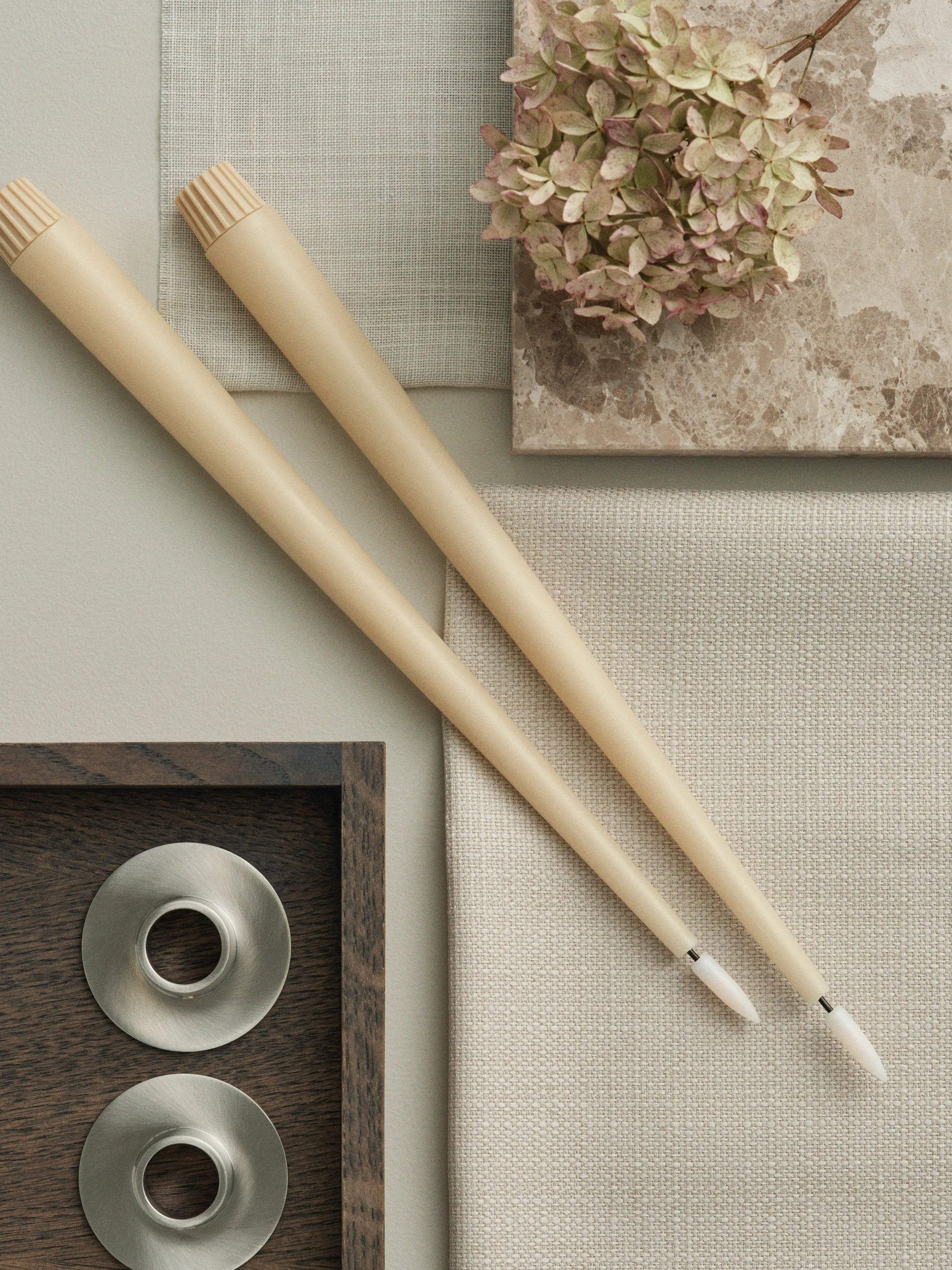 ester & erik Stabkerzen LED 2er-Pack, 14 Pale ginger , 30 cm ester & erik