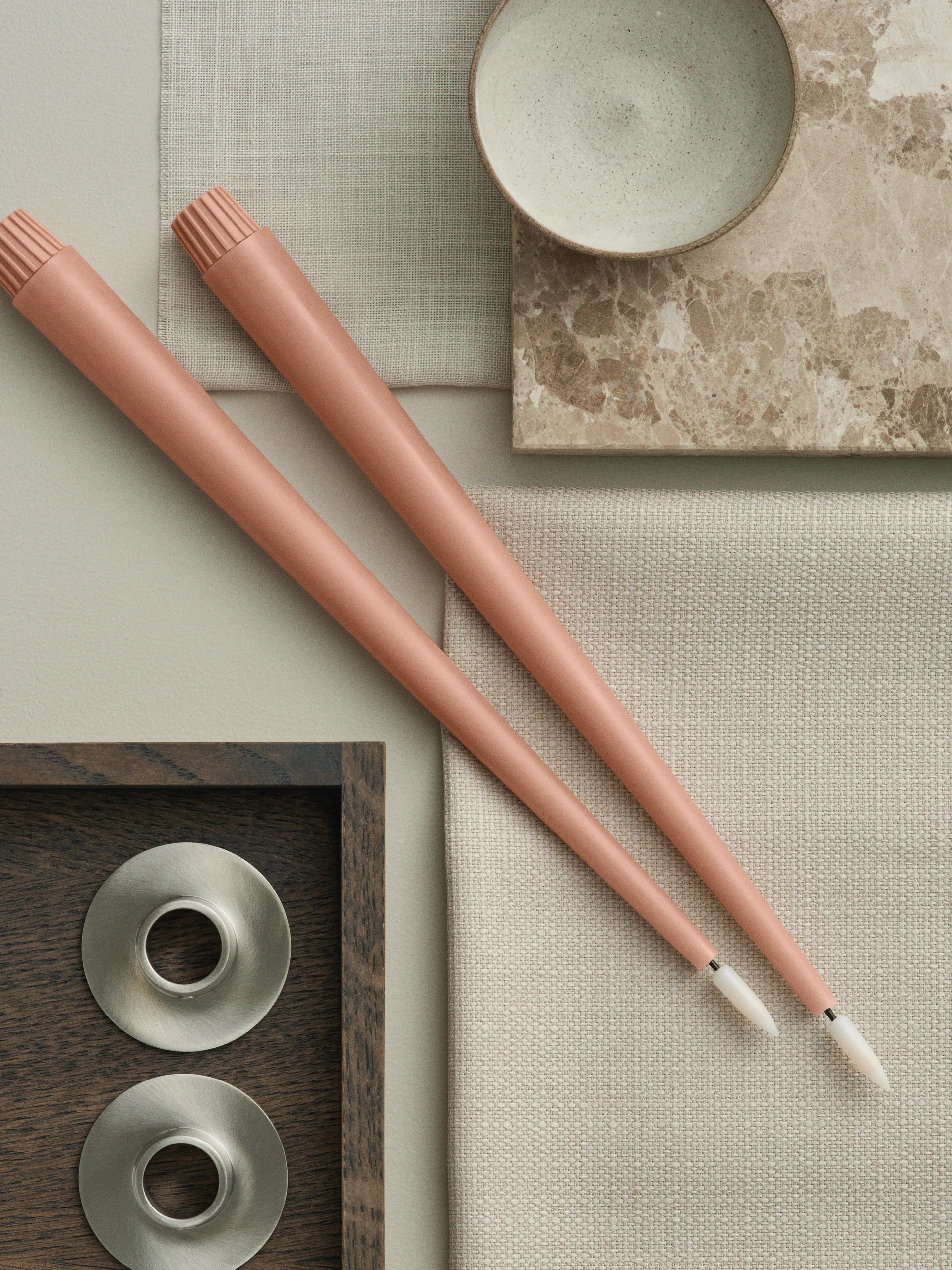 ester & erik Stabkerzen LED 2er-Pack, 20 Rosy caramel , 30 cm ester & erik