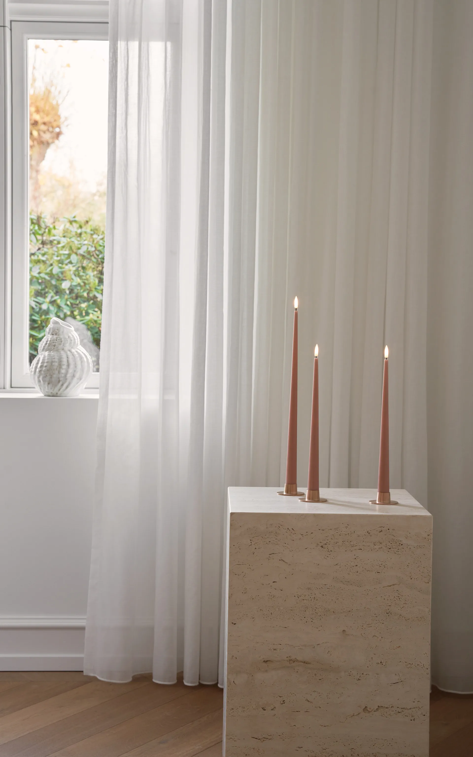 ester & erik Stabkerzen LED 2er-Pack, 20 Rosy caramel, 40cm ester & erik