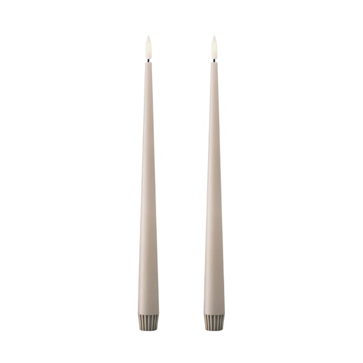 ester & erik Stabkerzen LED 2er-Pack - 22 Linen Grey , 30 cm - Ester & erik