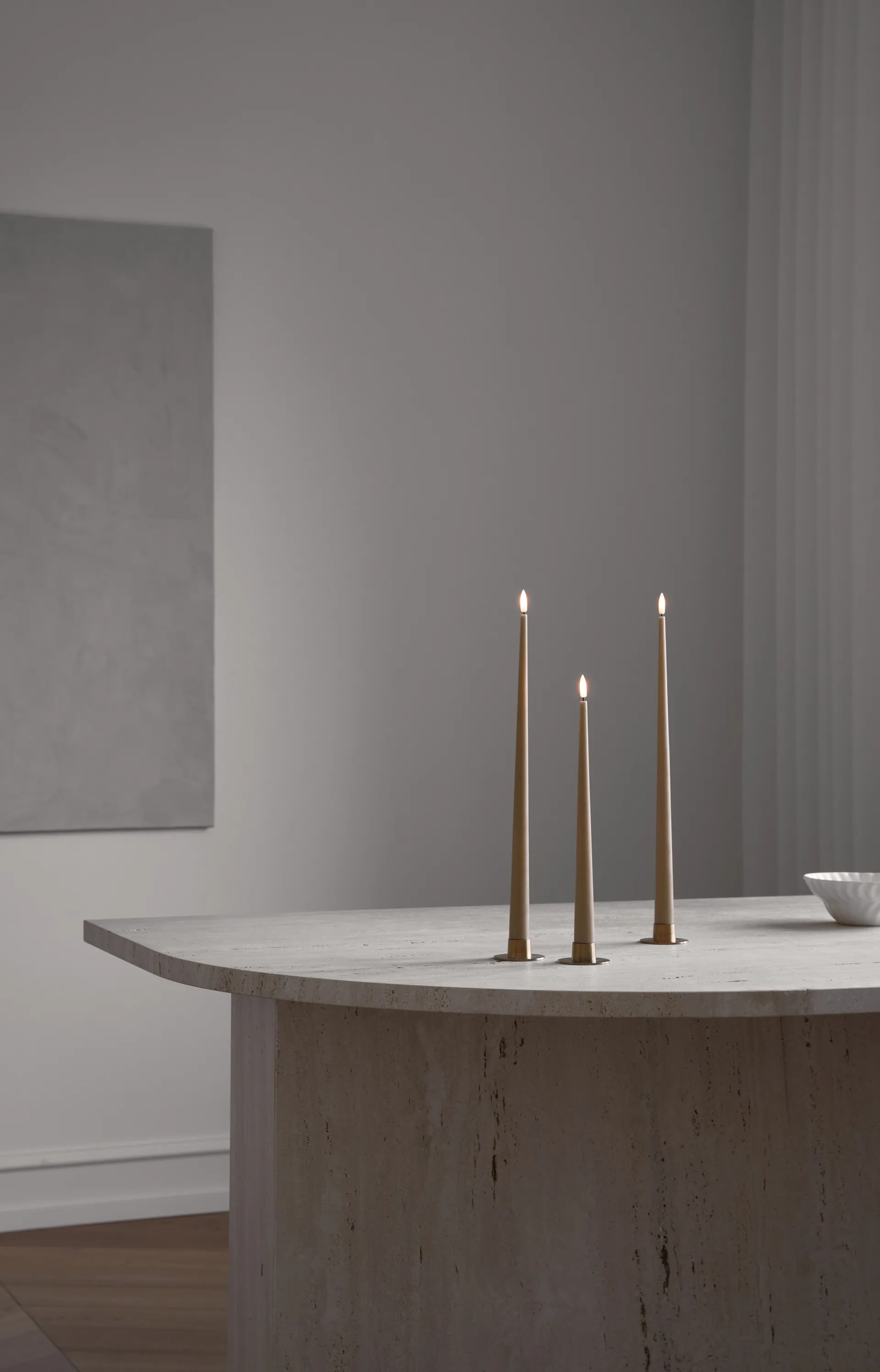 ester & erik Stabkerzen LED 2er-Pack, 27 Almond butter , 30 cm ester & erik