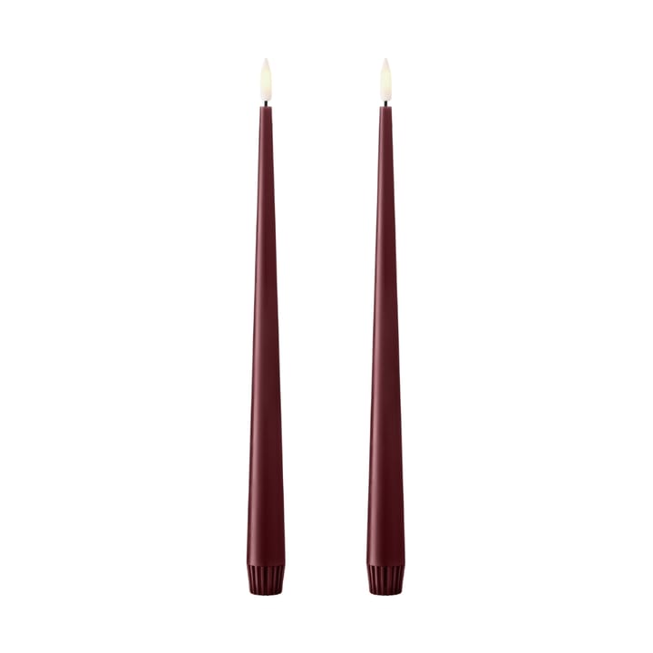 ester & erik Stabkerzen LED 2er-Pack - 44/2 Deep Wine , 30 cm - Ester & erik