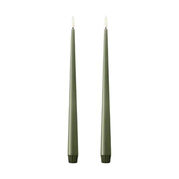ester & erik Stabkerzen LED 2er-Pack - 70 Green Soil , 30 cm - ester & erik