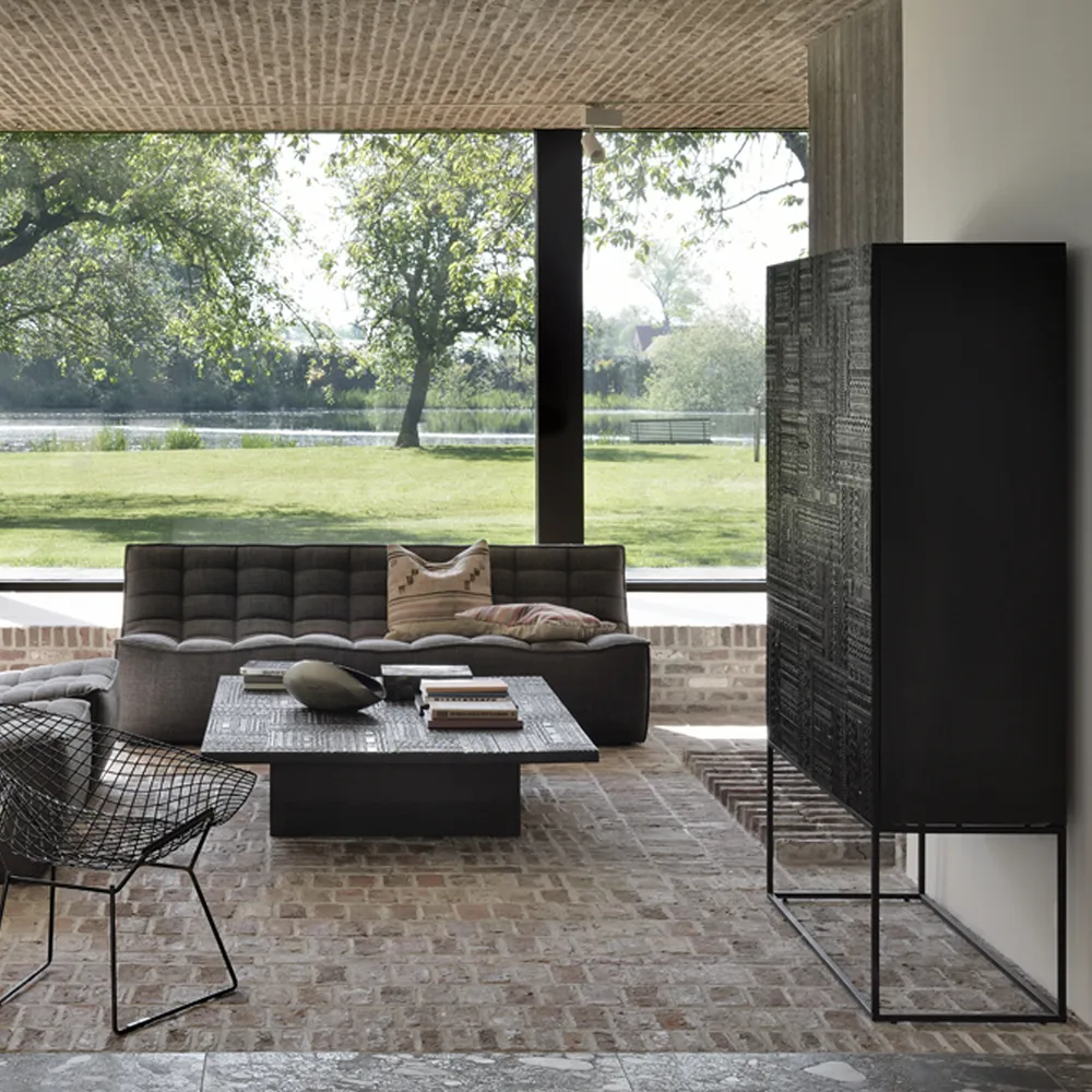 Ancestors Tabwa Schrank, Teak 3-türig-2 Schubladen126x180 Ethnicraft