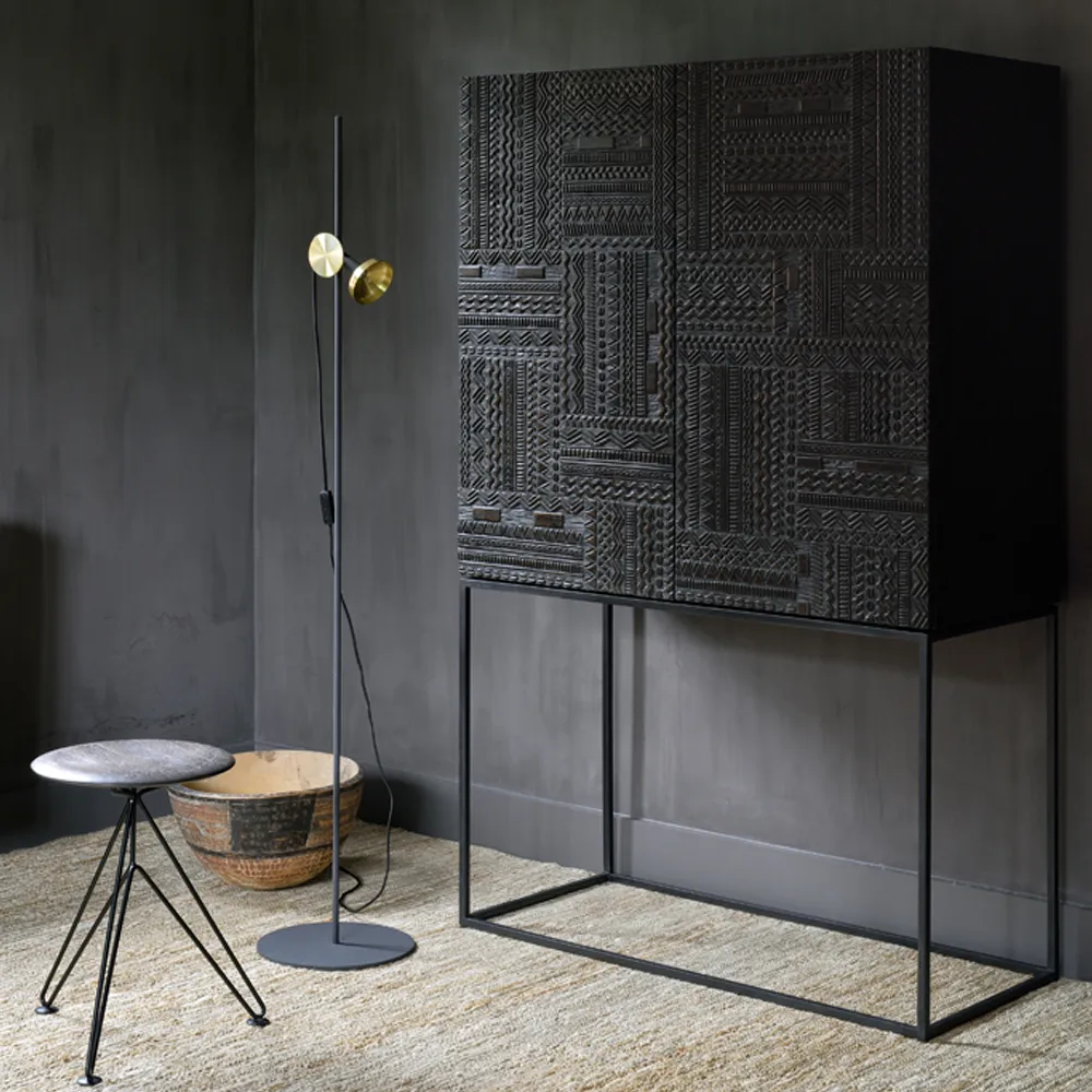 Ancestors Tabwa Schrank, Teak 3-türig-2 Schubladen126x180 Ethnicraft