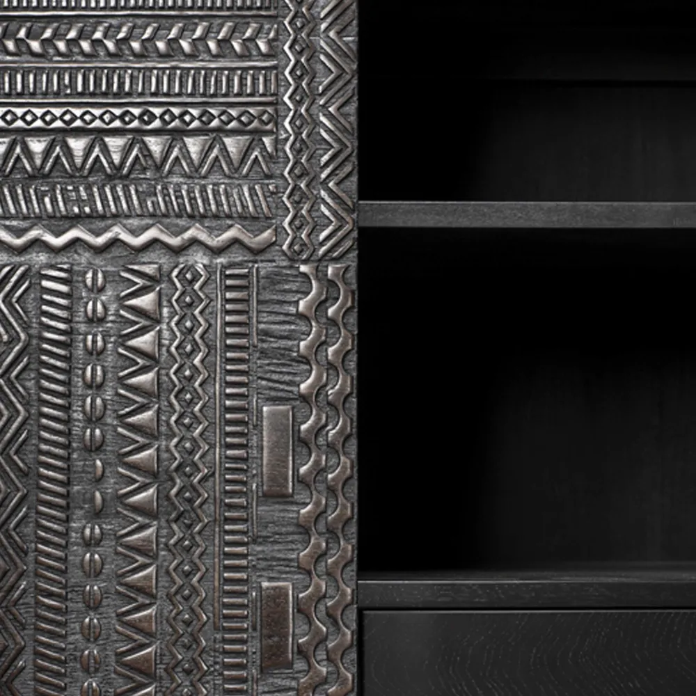 Ancestors Tabwa Schrank, Teak 3-türig-2 Schubladen126x180 Ethnicraft