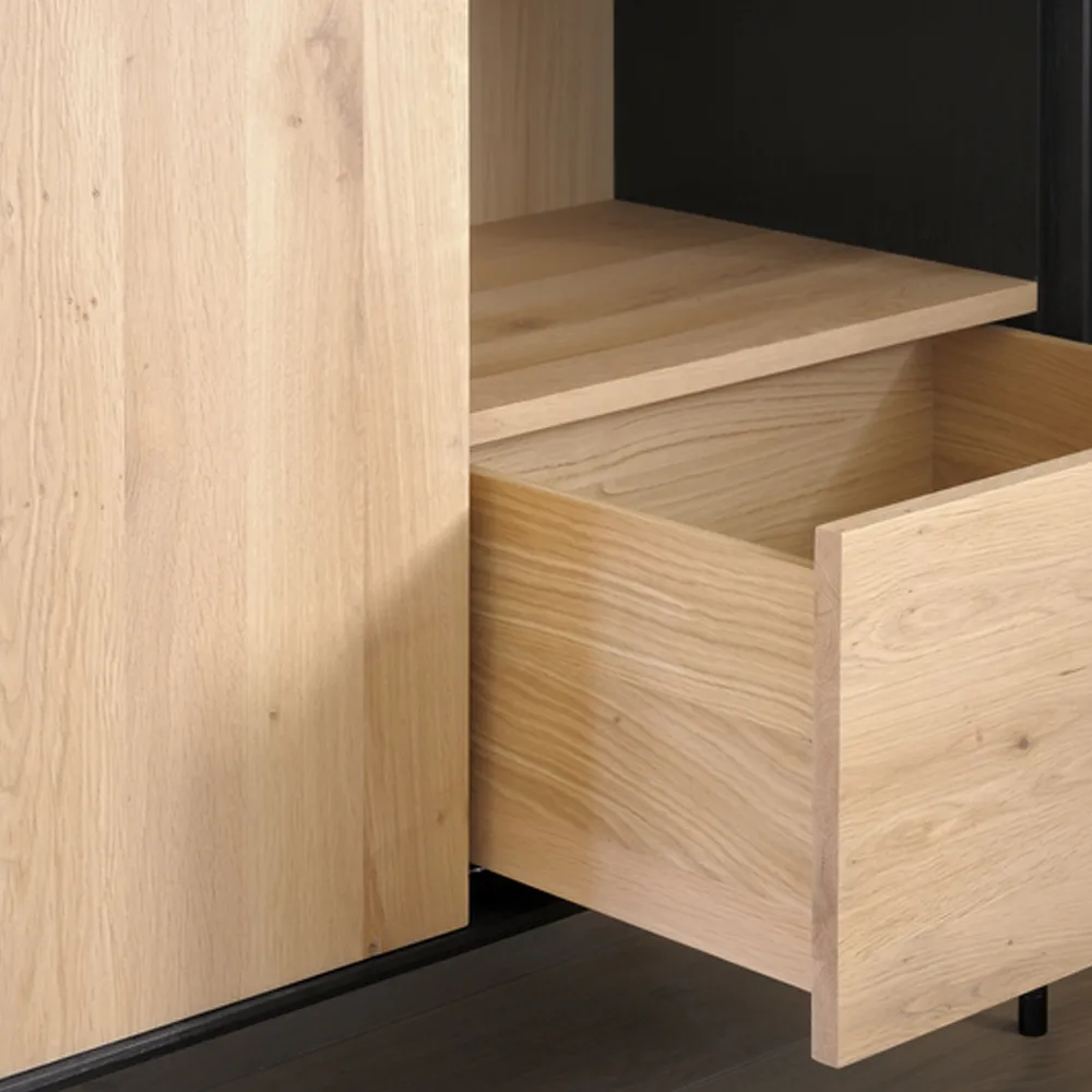 Blackbird Schrank, Schwarz-Eiche-Schwarze Metallbeine Ethnicraft