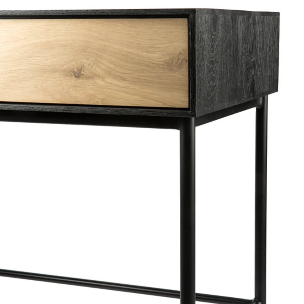 Blackbird Schreibtisch, Schwarze Eiche 2-teilig-Schwarzes Gestell Ethnicraft