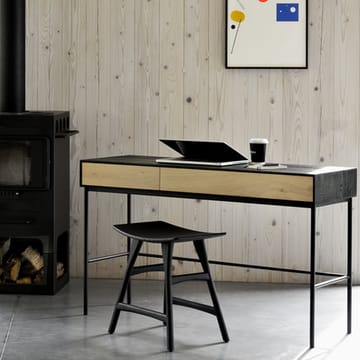 Blackbird Schreibtisch - Schwarze Eiche 2-teilig-Schwarzes Gestell - Ethnicraft