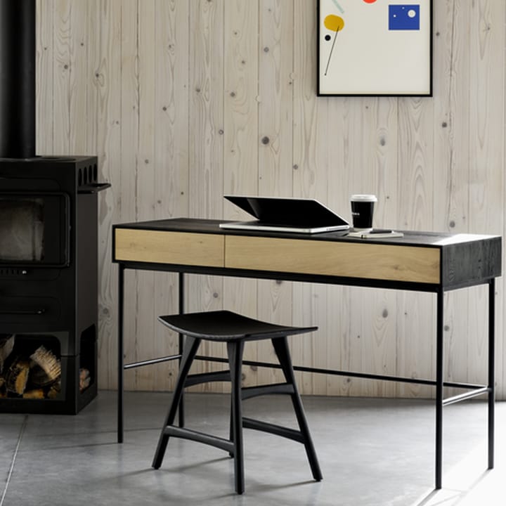 Blackbird Schreibtisch, Schwarze Eiche 2-teilig-Schwarzes Gestell Ethnicraft
