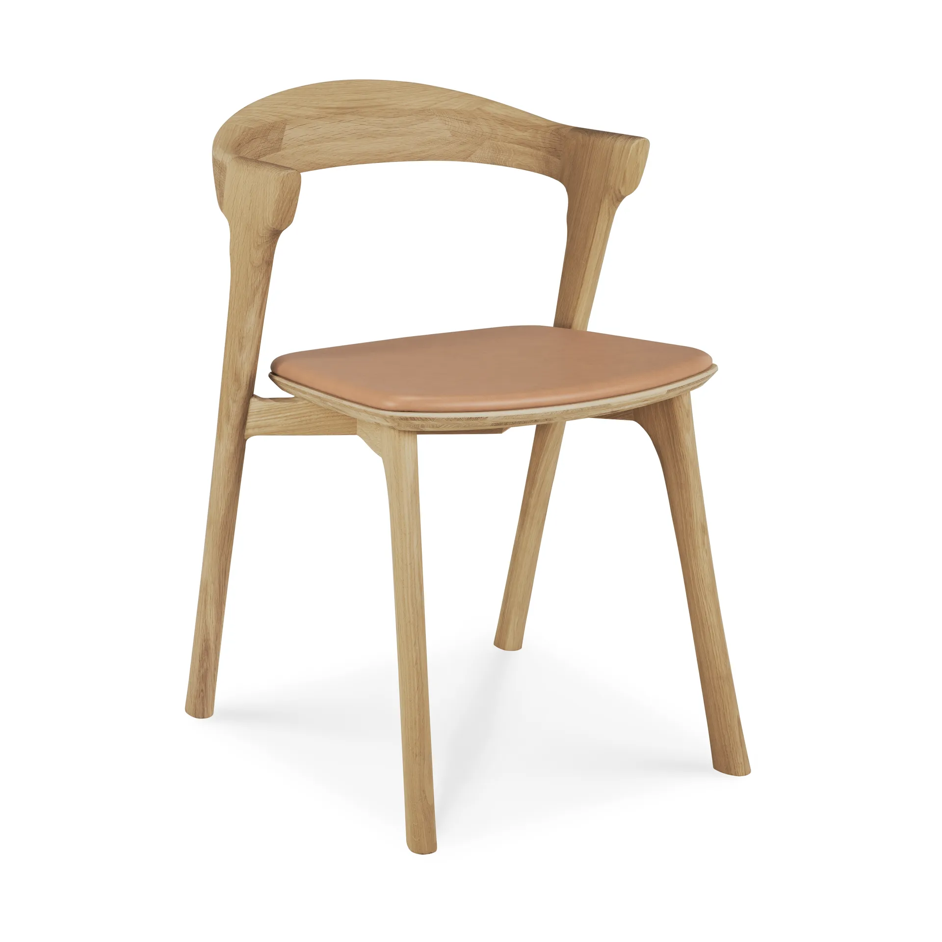 Bok Stuhl, Lackierte Eiche-Leder Sienna Ethnicraft