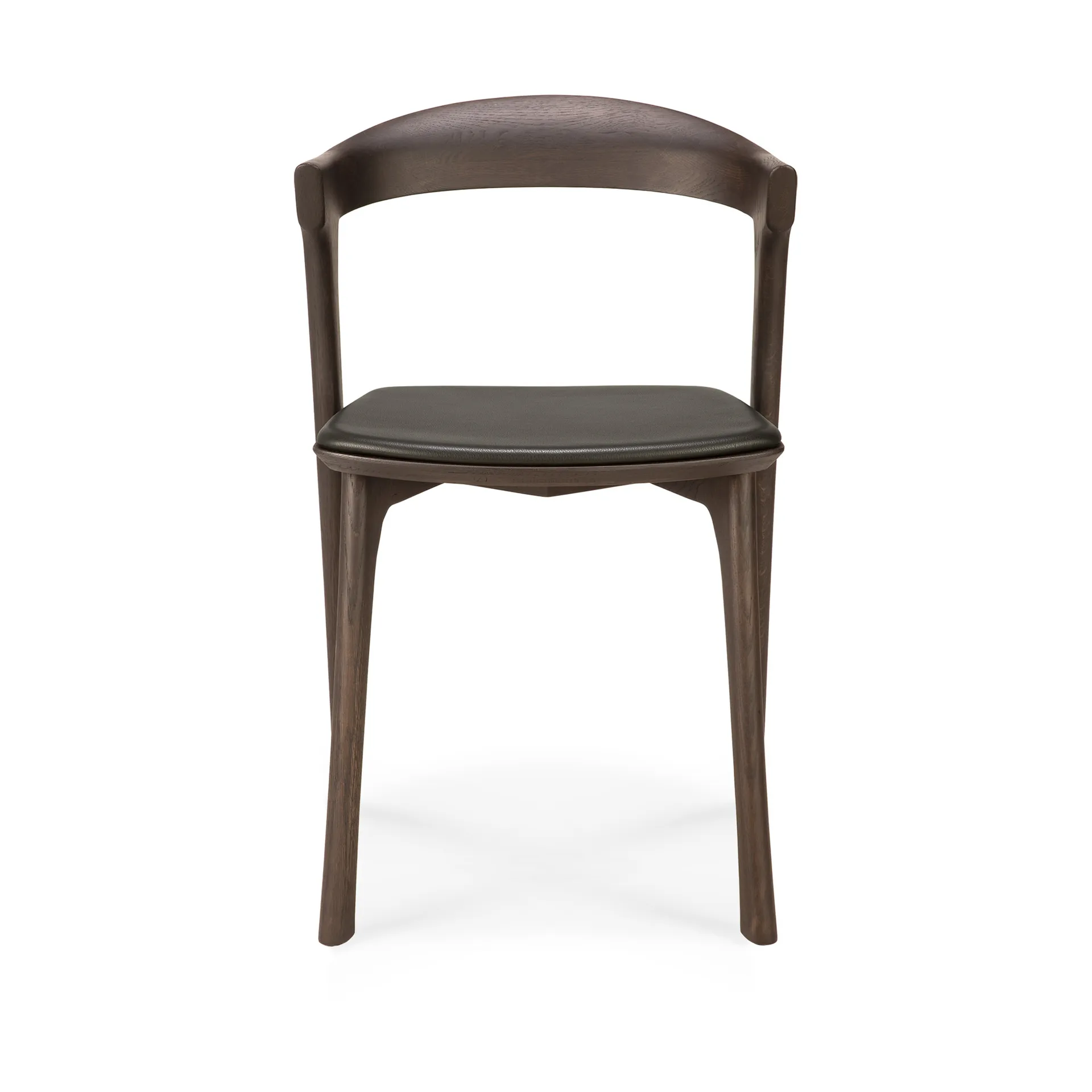 Bok Stuhl mit Ledersitz, Braun gebeizte Eiche-braunes Leder Ethnicraft