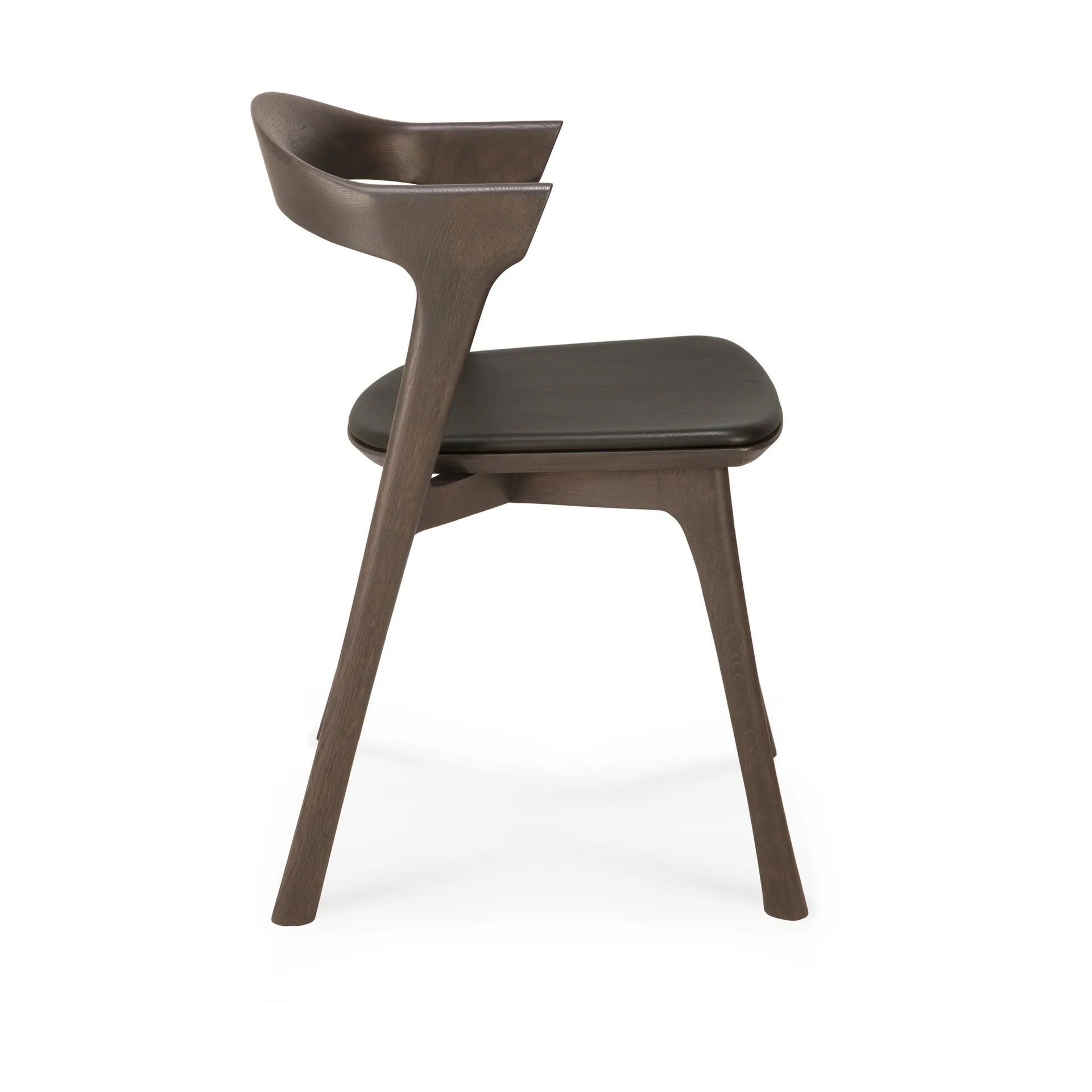 Bok Stuhl mit Ledersitz, Braun gebeizte Eiche-braunes Leder Ethnicraft