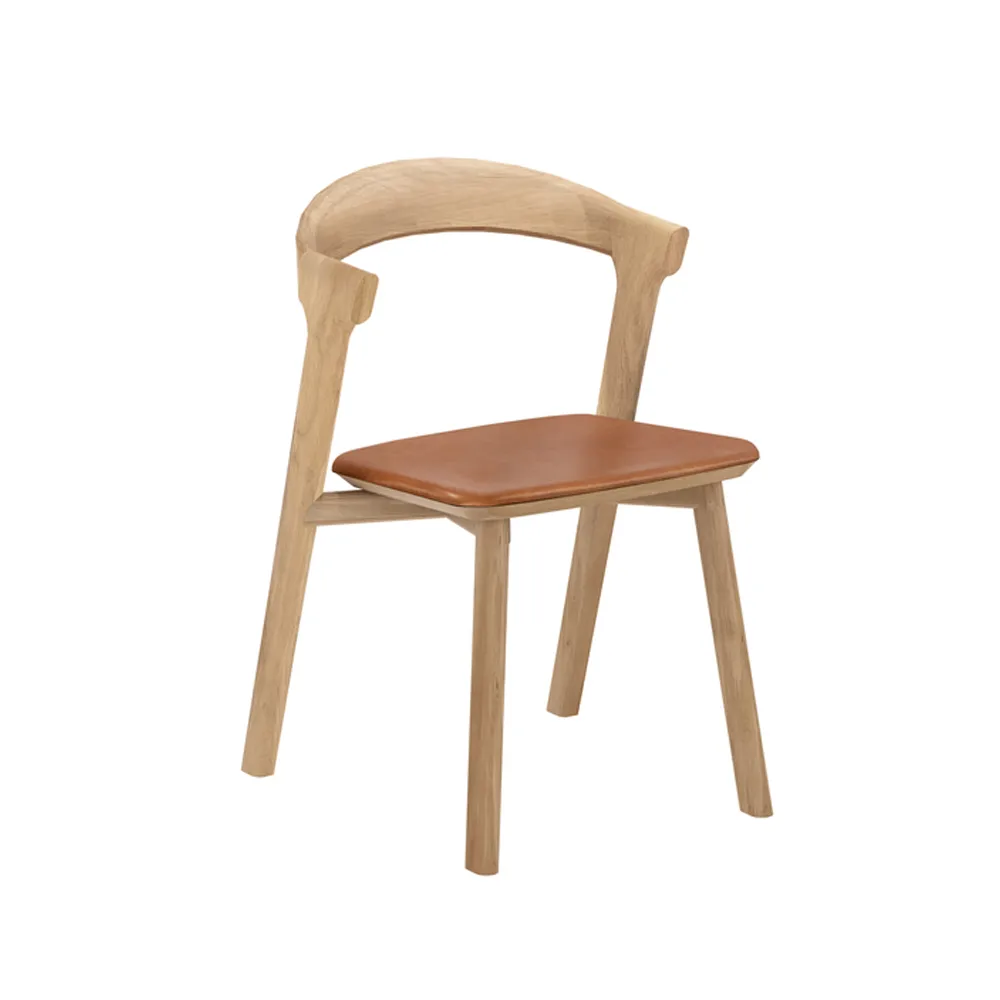 Bok Stuhl mit Ledersitz, Eichen-konjaksfarbenes Leder Ethnicraft