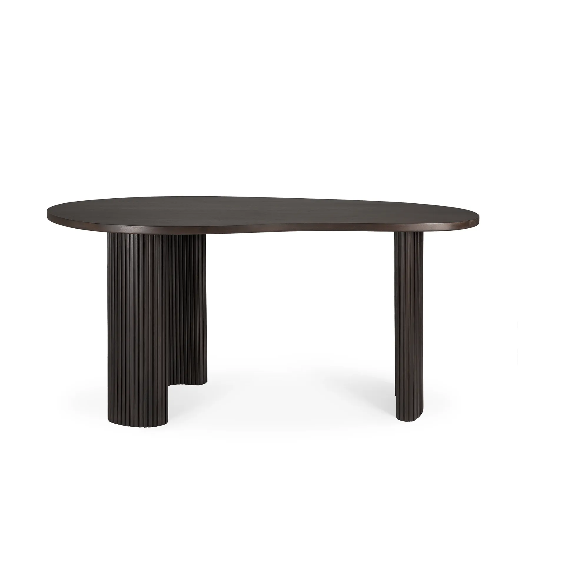 Boomerang Schreibtisch 160x83x76 cm, Dunkelbraun gebeizte Mahagony Ethnicraft