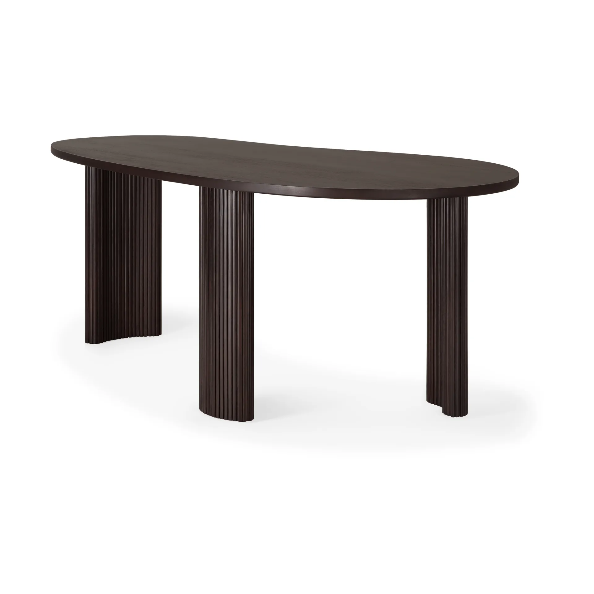 Boomerang Schreibtisch, Dark brown mahogny, 200x100x76 cm Ethnicraft