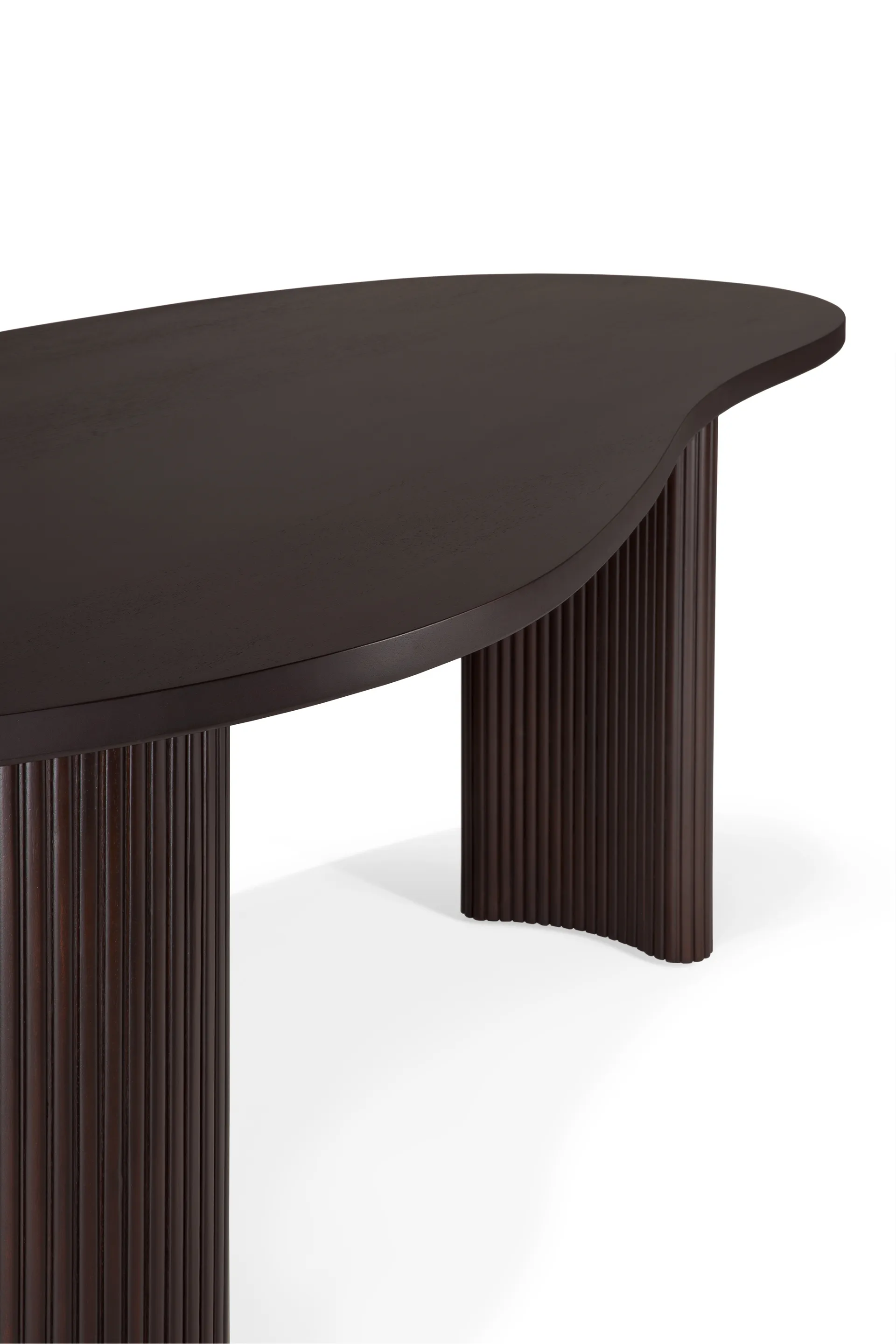 Boomerang Schreibtisch, Dark brown mahogny, 200x100x76 cm Ethnicraft