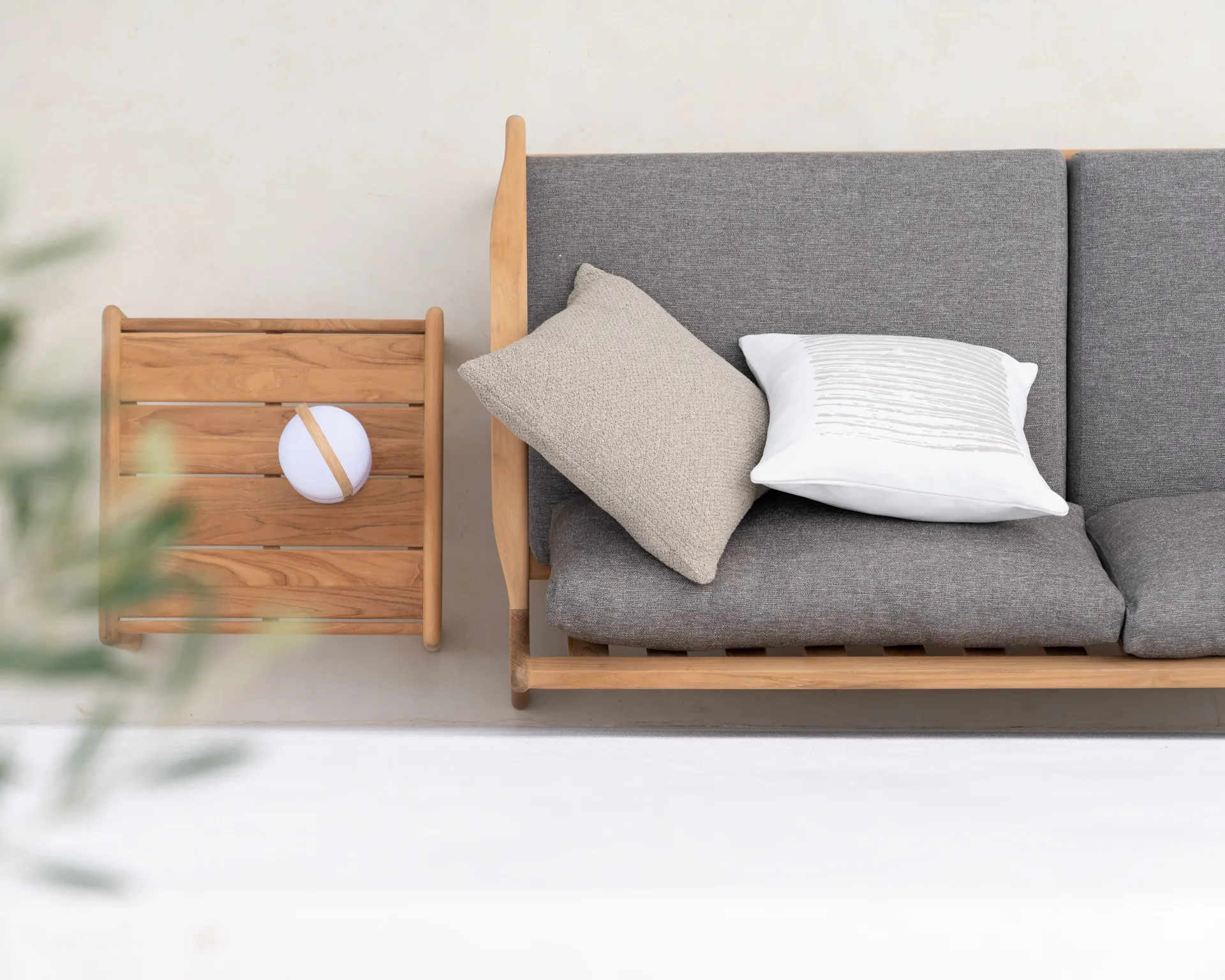 Boucle outdoor Kissen 50x50 cm, Hafer Ethnicraft