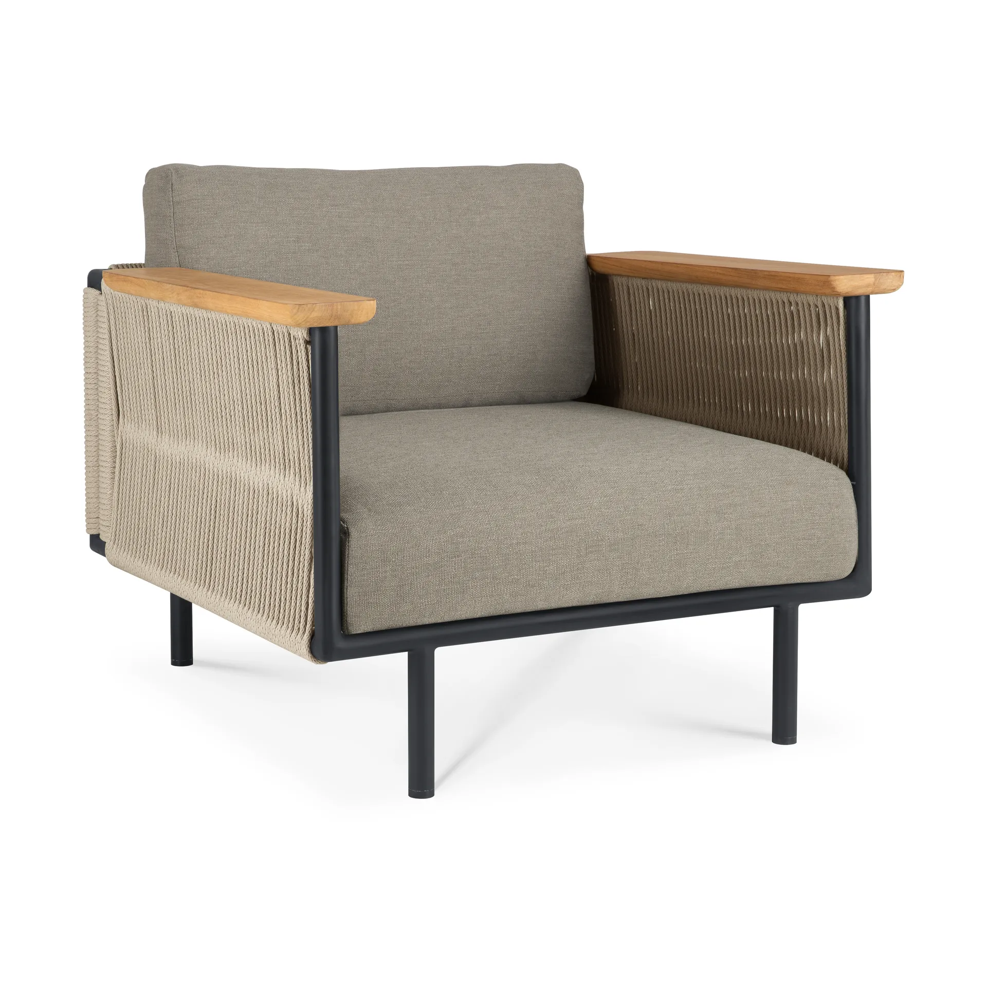 Corbey Outdoor Loungestuhl mit Kissen, Aluminium black-Silt Ethnicraft