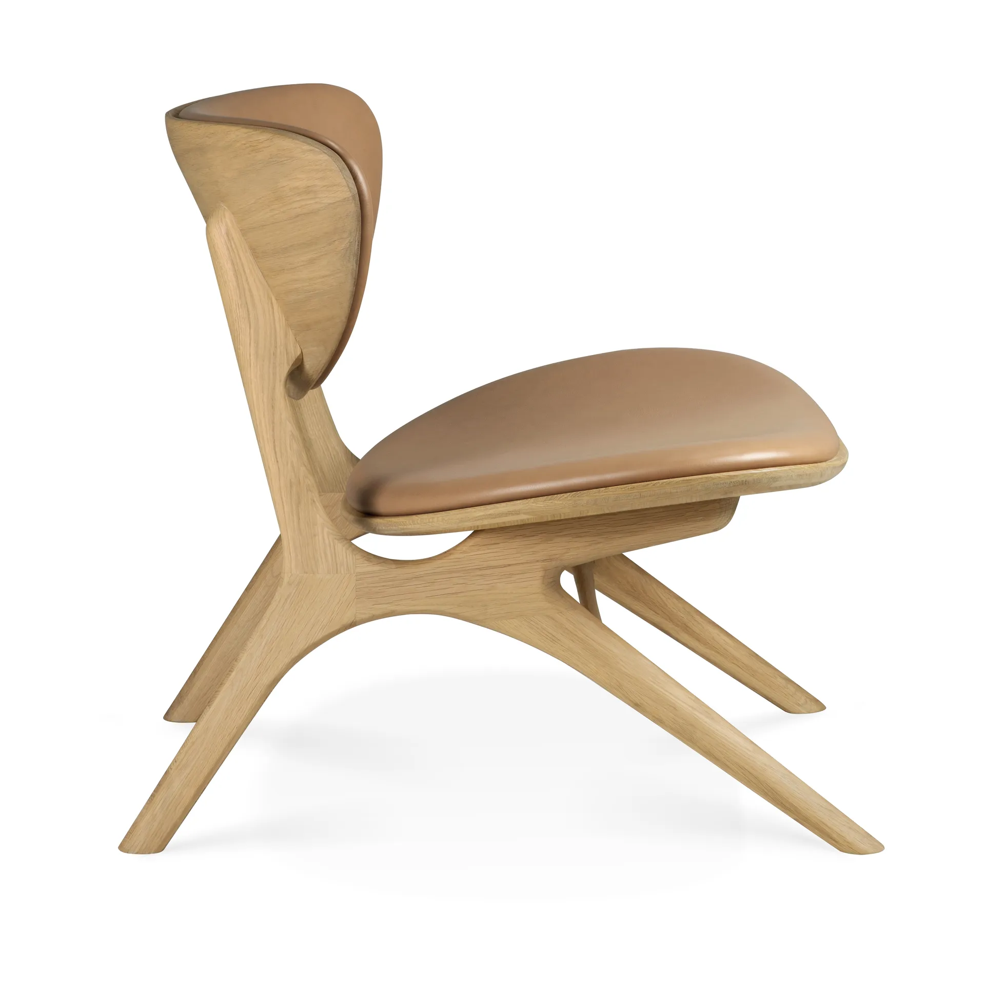 Eye loungefåtölj, Lackierte Eiche-Leder Sienna Ethnicraft